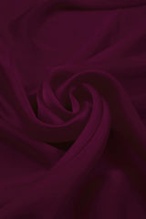 Cationic Dark Wine Plain Dyed Satin Georgette Fabric