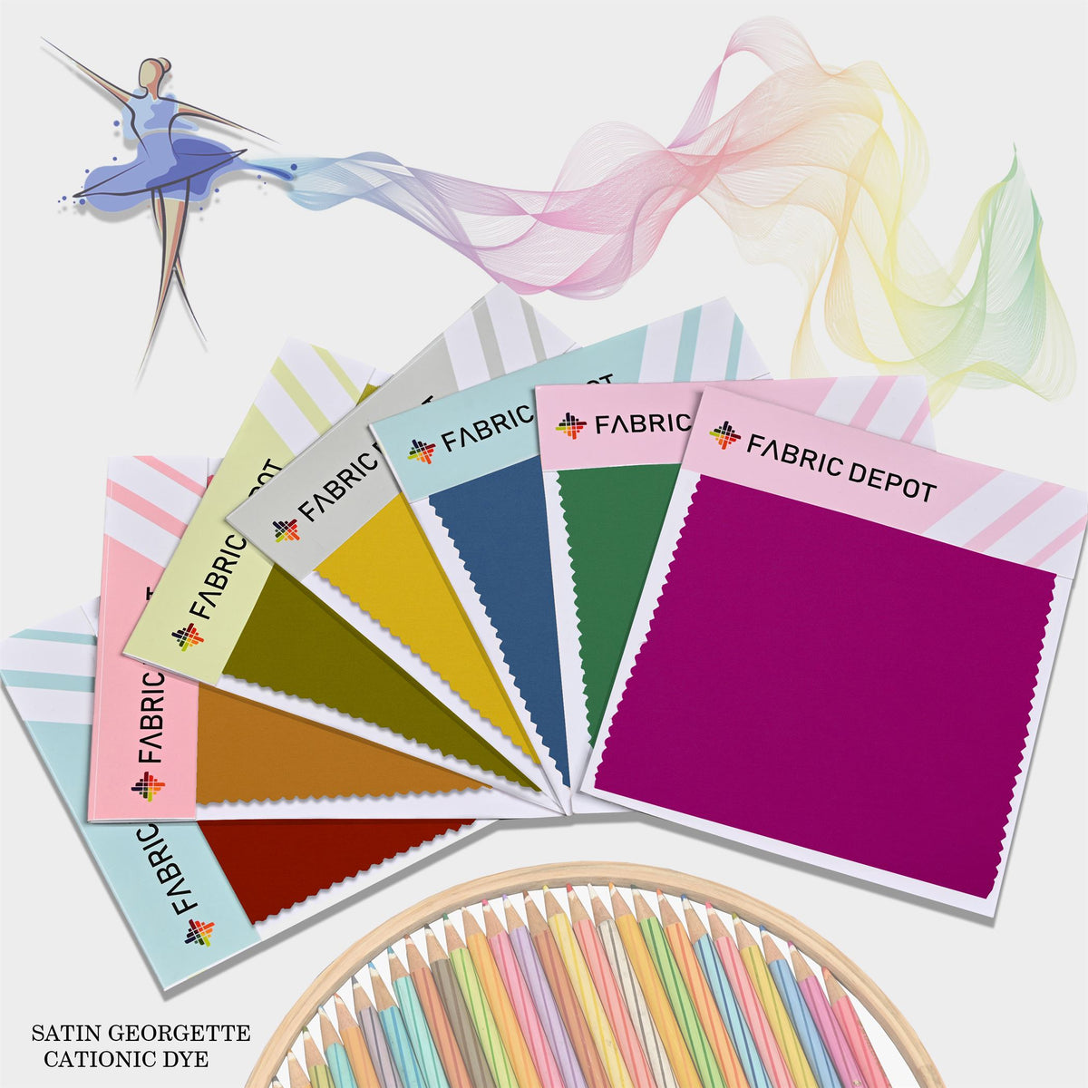 Satin Georgette Cationic-Dye-Swatch Card