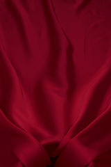 Cationic Maroon Plain Dyed Satin Georgette Fabric