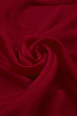 Cationic Maroon Plain Dyed Satin Georgette Fabric