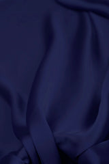 Cationic Navy Blue Plain Dyed Satin Georgette Fabric