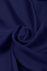 Cationic Navy Blue Plain Dyed Satin Georgette Fabric
