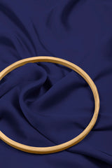 Cationic Navy Blue Plain Dyed Satin Georgette Fabric