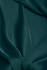 Cationic Pine Green Plain Dyed Satin Georgette Fabric