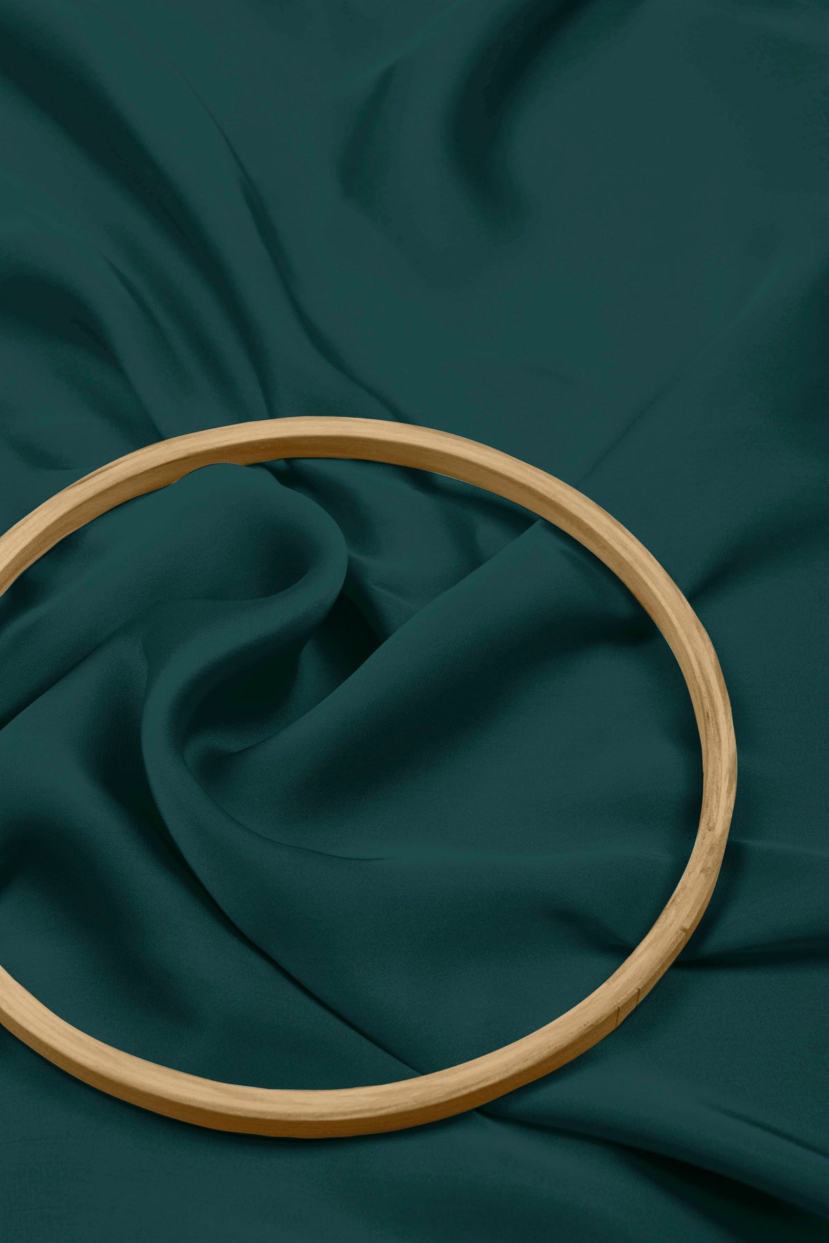 Cationic Pine Green Plain Dyed Satin Georgette Fabric