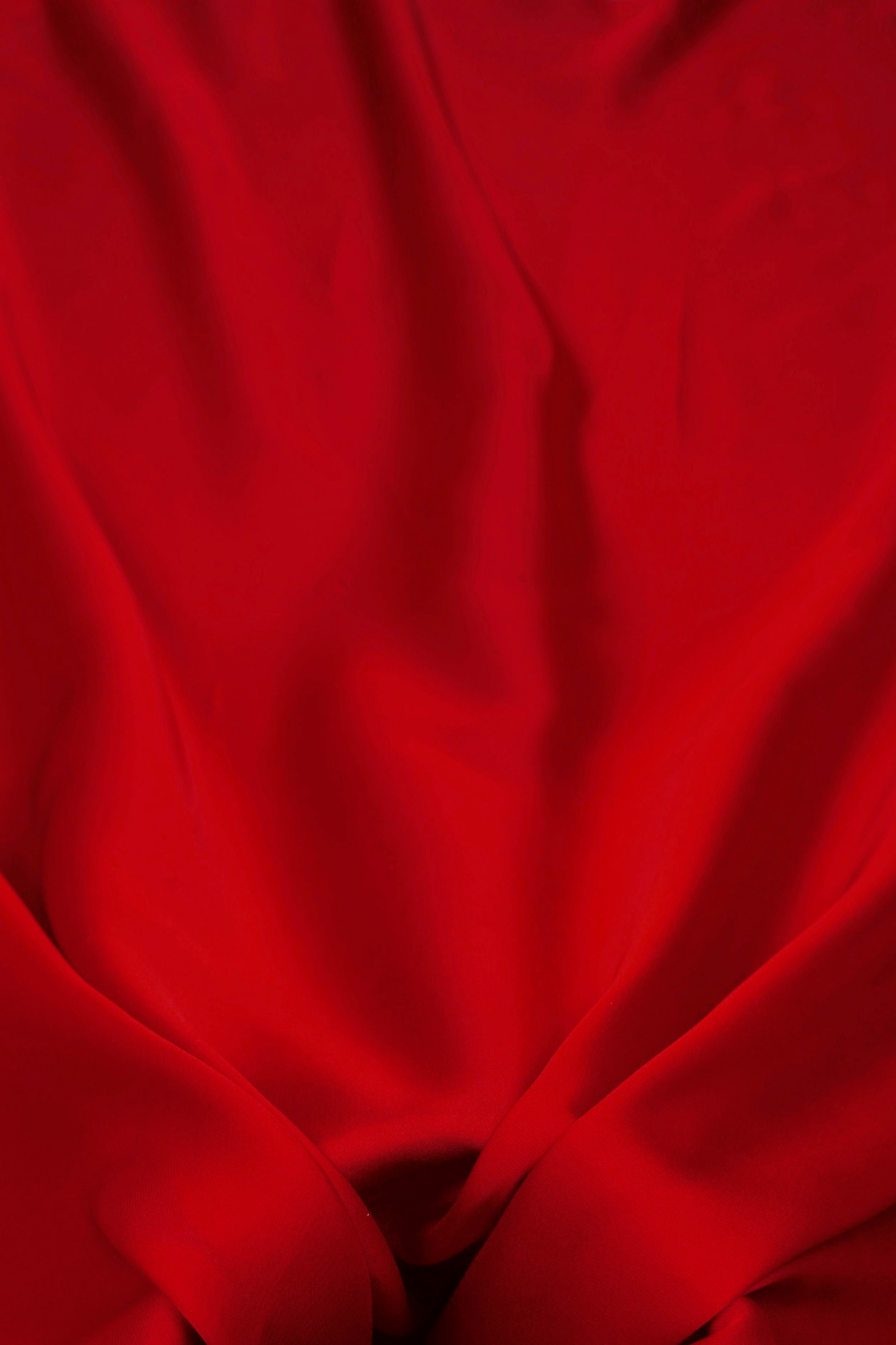 Cationic Red Plain Dyed Satin Georgette Fabric