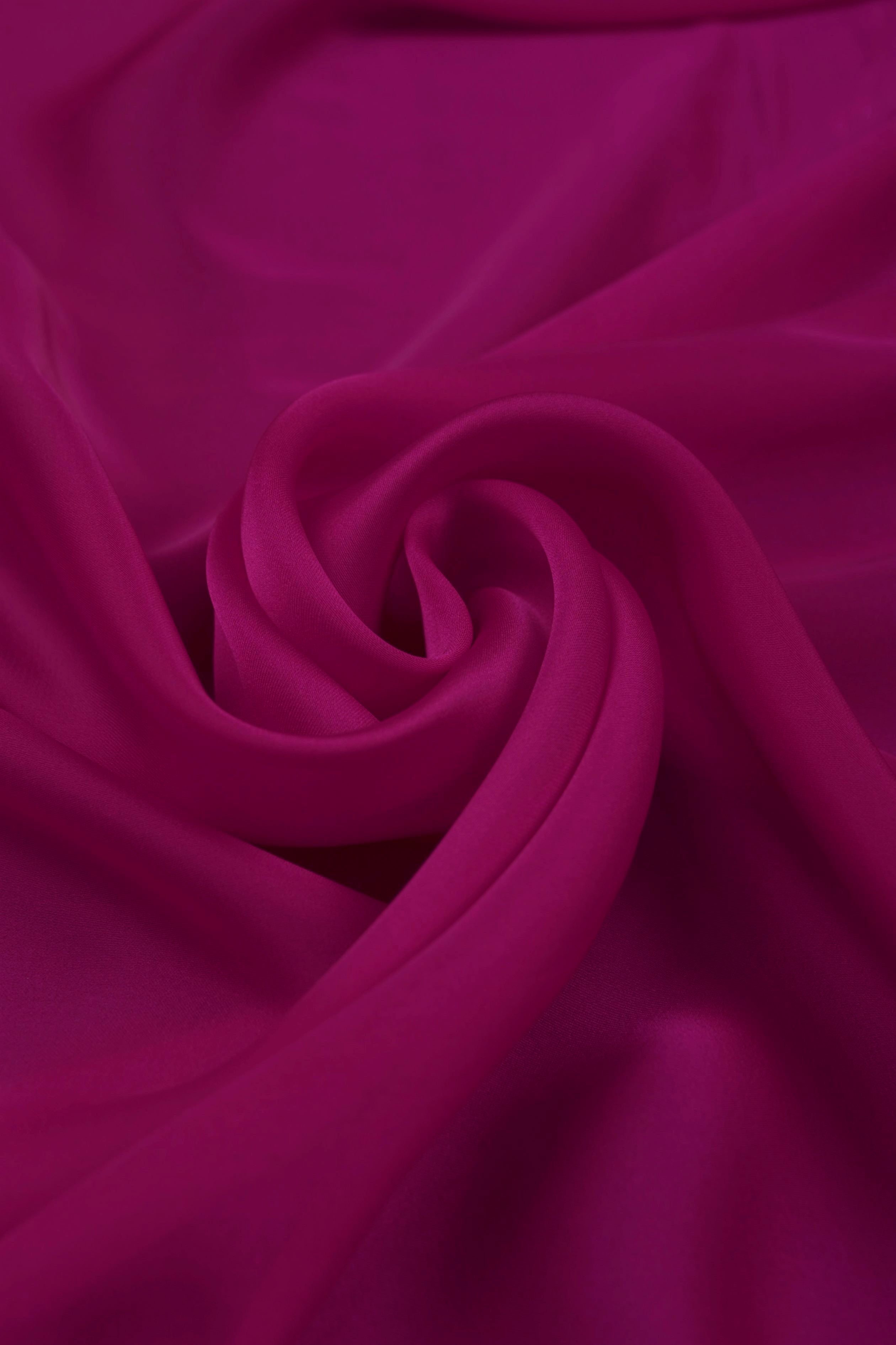 Cationic Wine Plain Dyed Satin Georgette Fabric