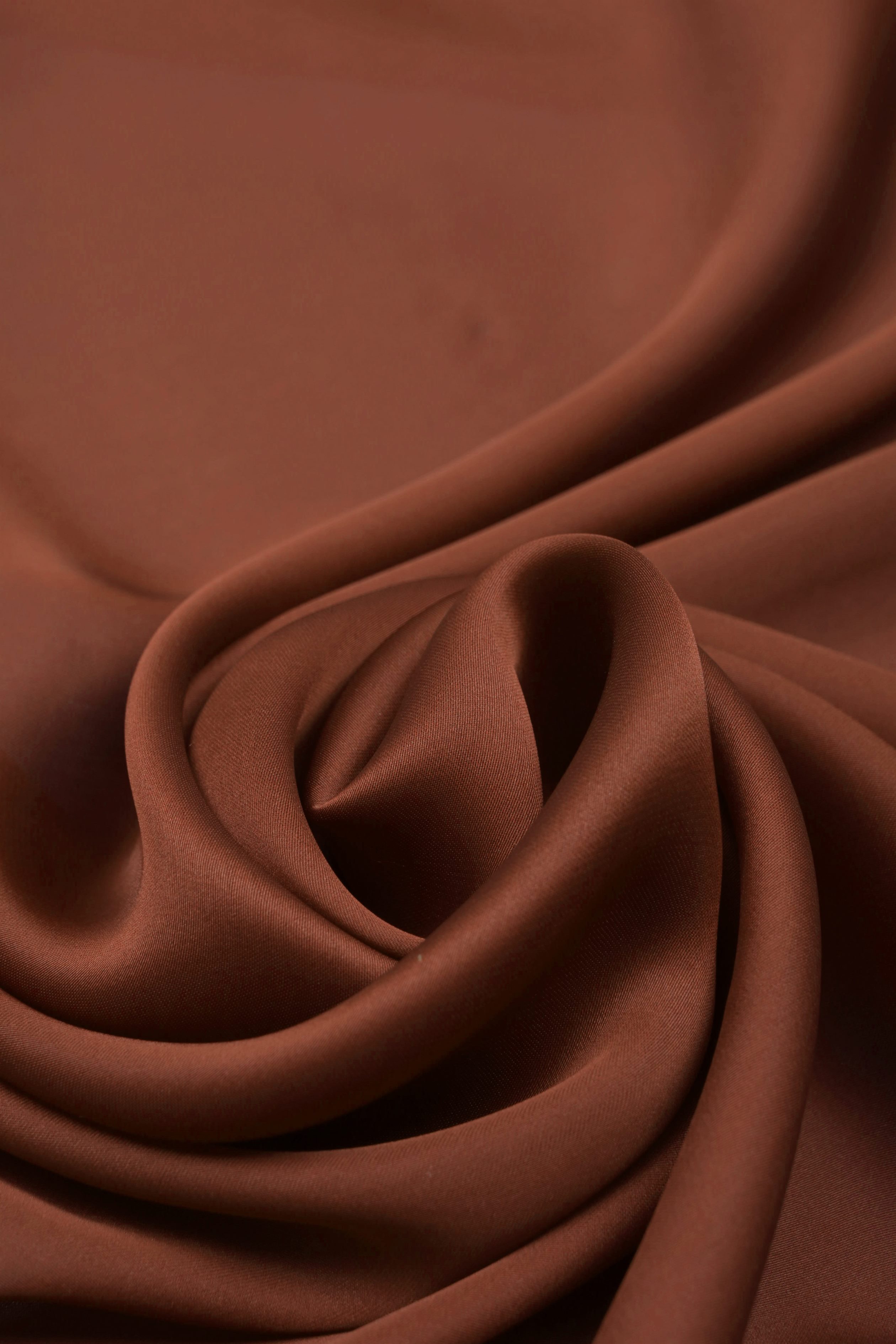 Coffee Plain Dyed Satin Georgette Fabric