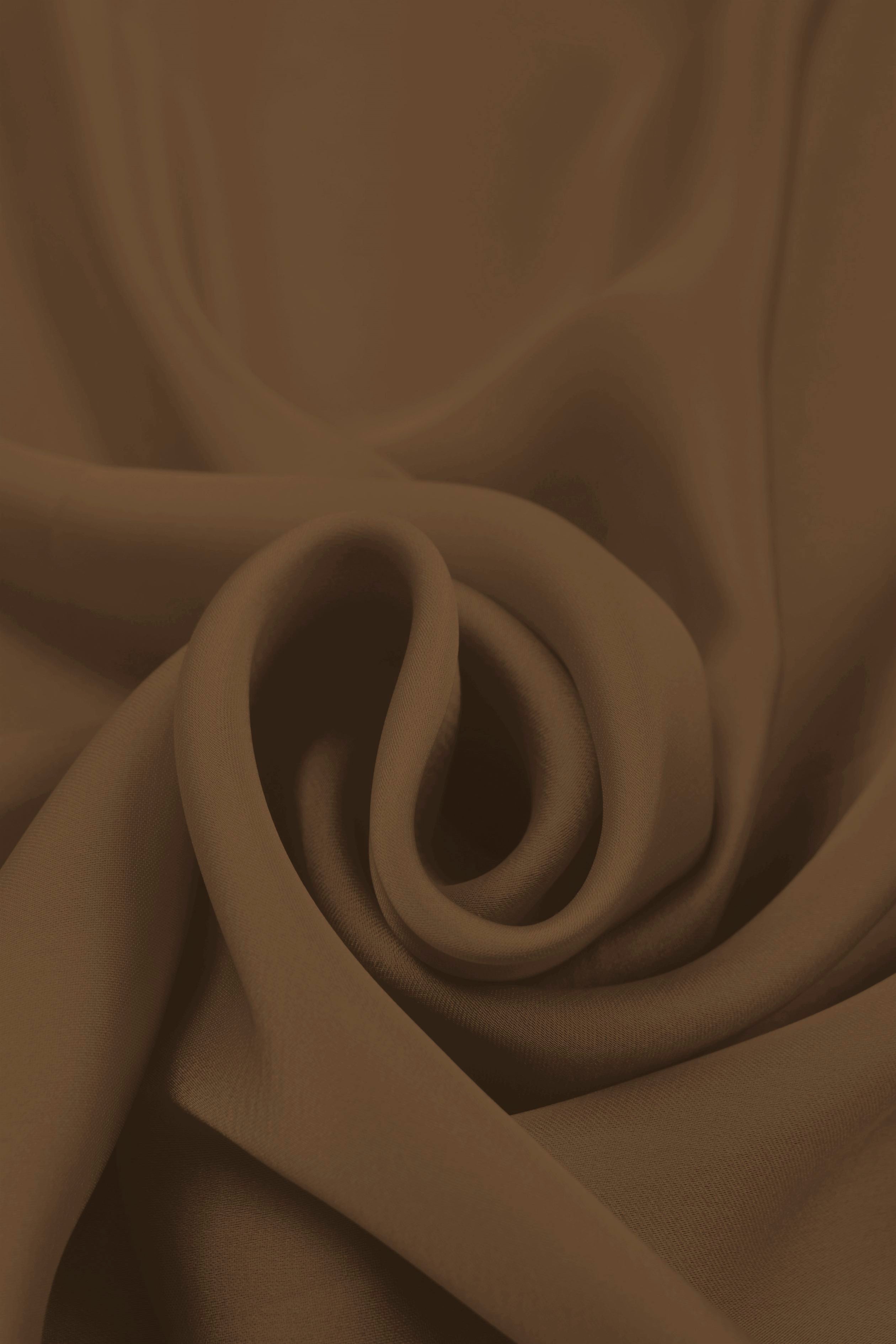 Copper Brown  Plain Dyed Satin Georgette Fabric