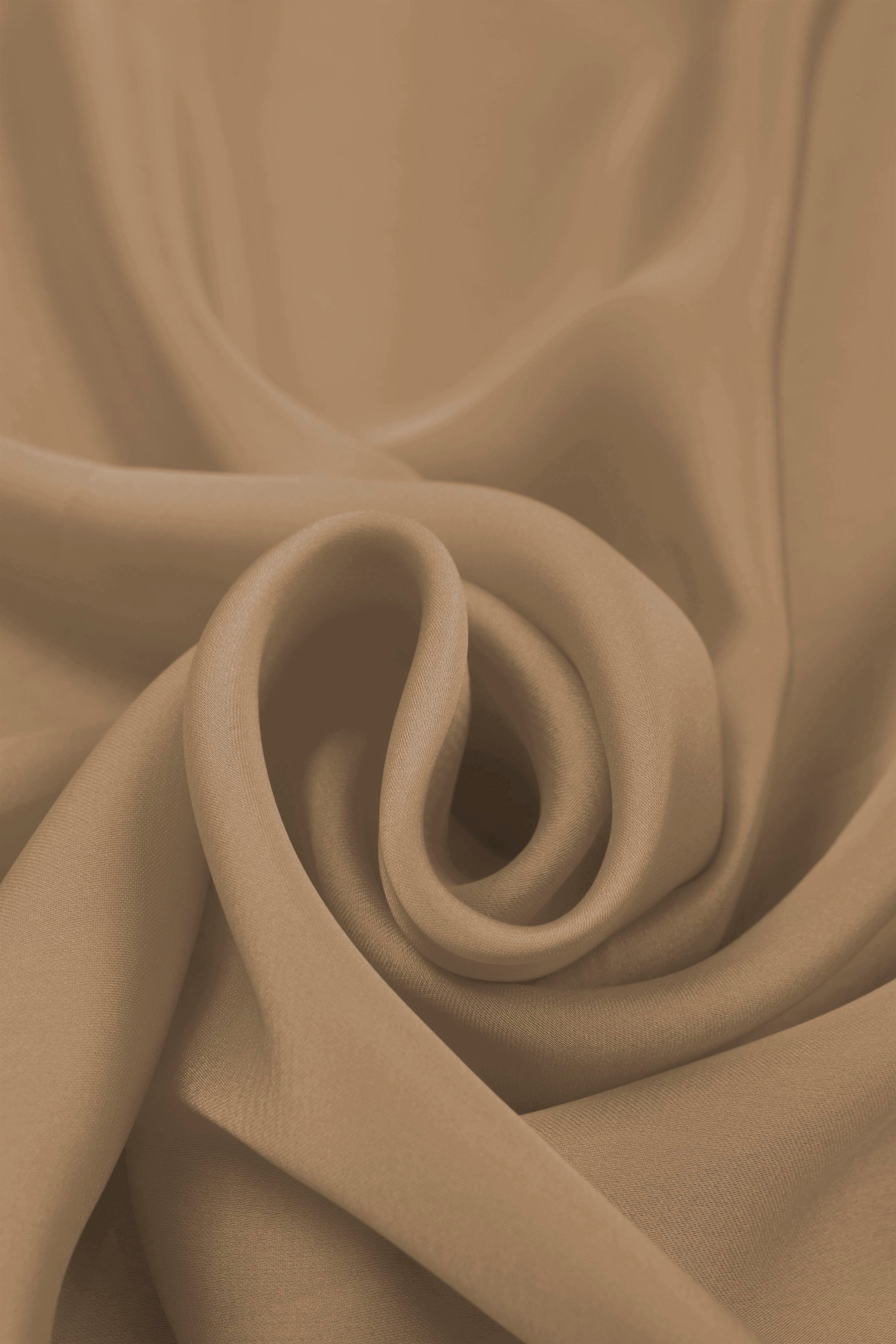 Copper Plain Dyed Satin Georgette Fabric