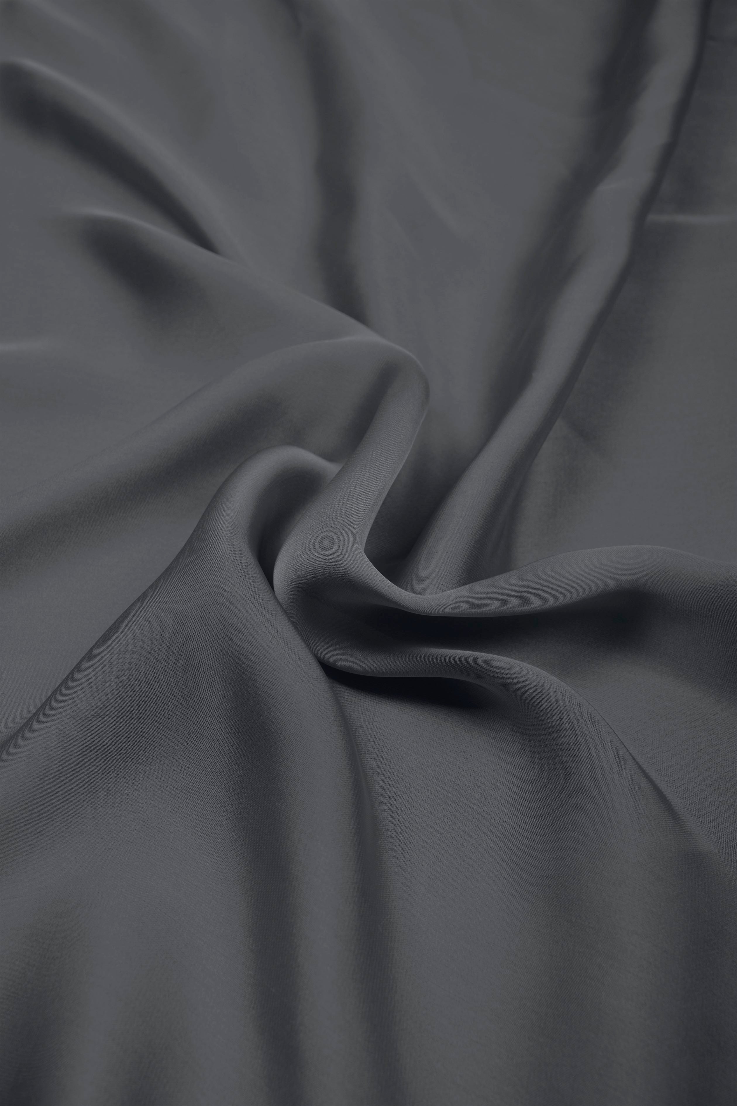 Dark Grey  Plain Dyed Satin Georgette Fabric