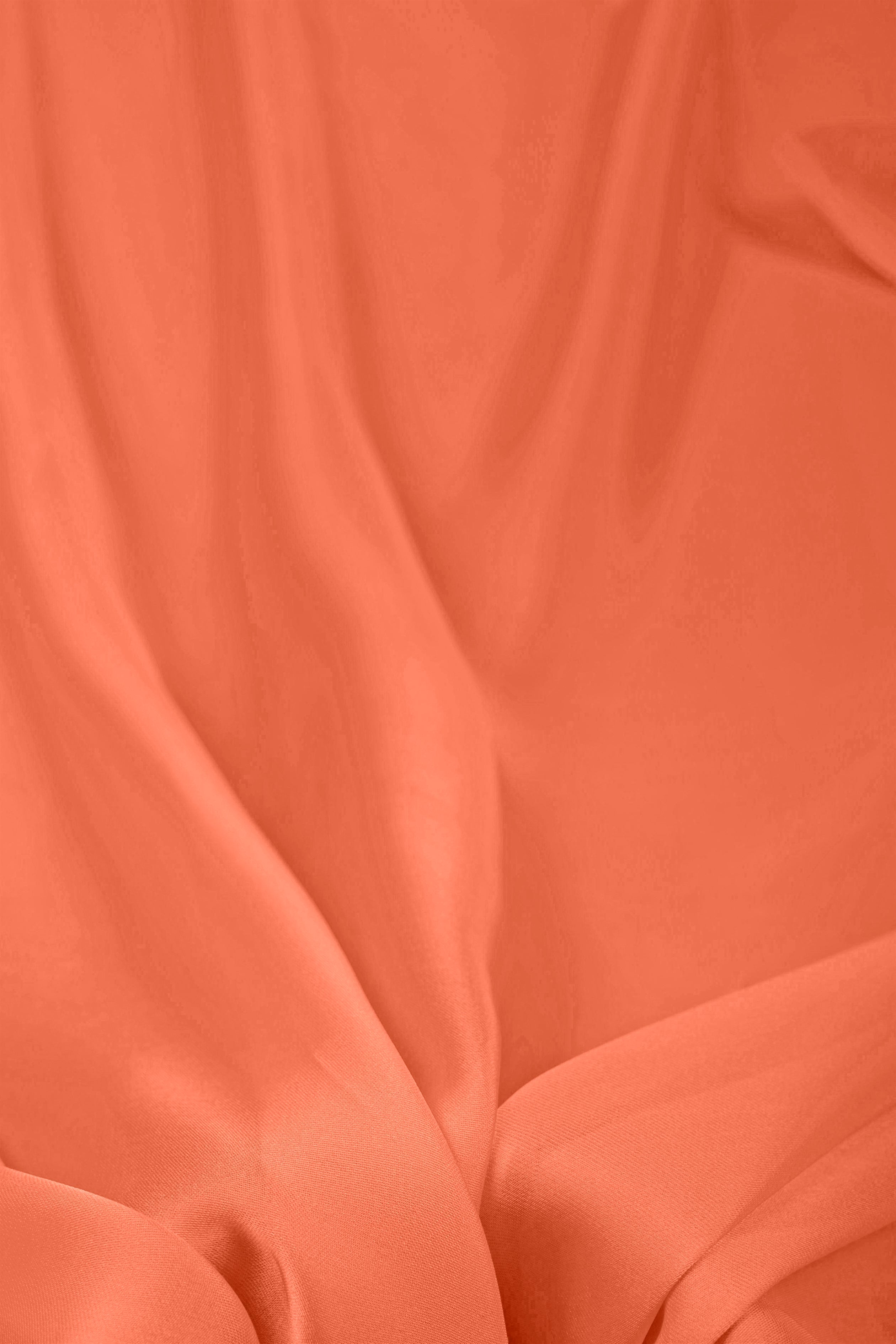 Dark Peach Plain Dyed Satin Georgette Fabric