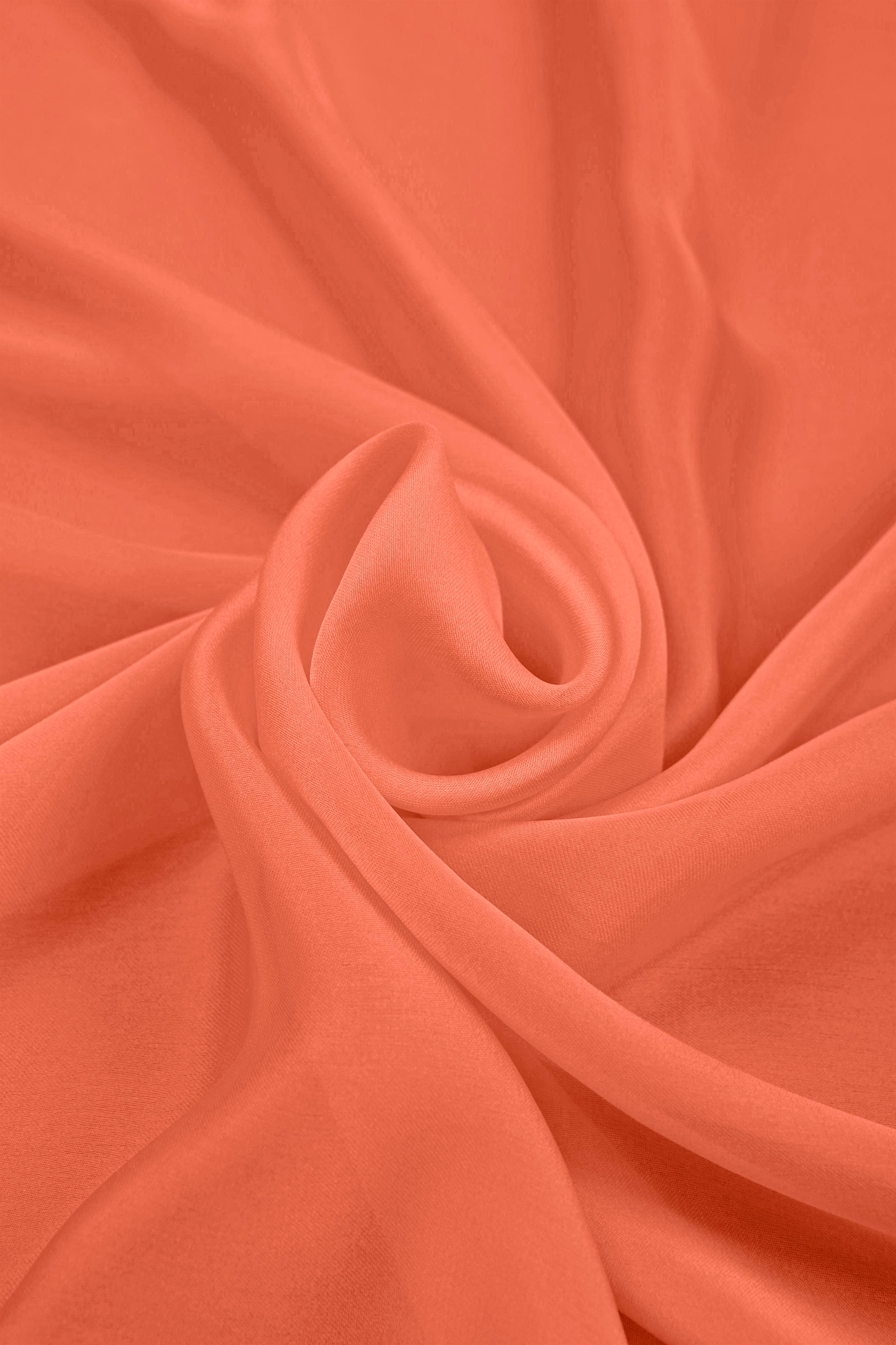 Dark Peach Plain Dyed Satin Georgette Fabric