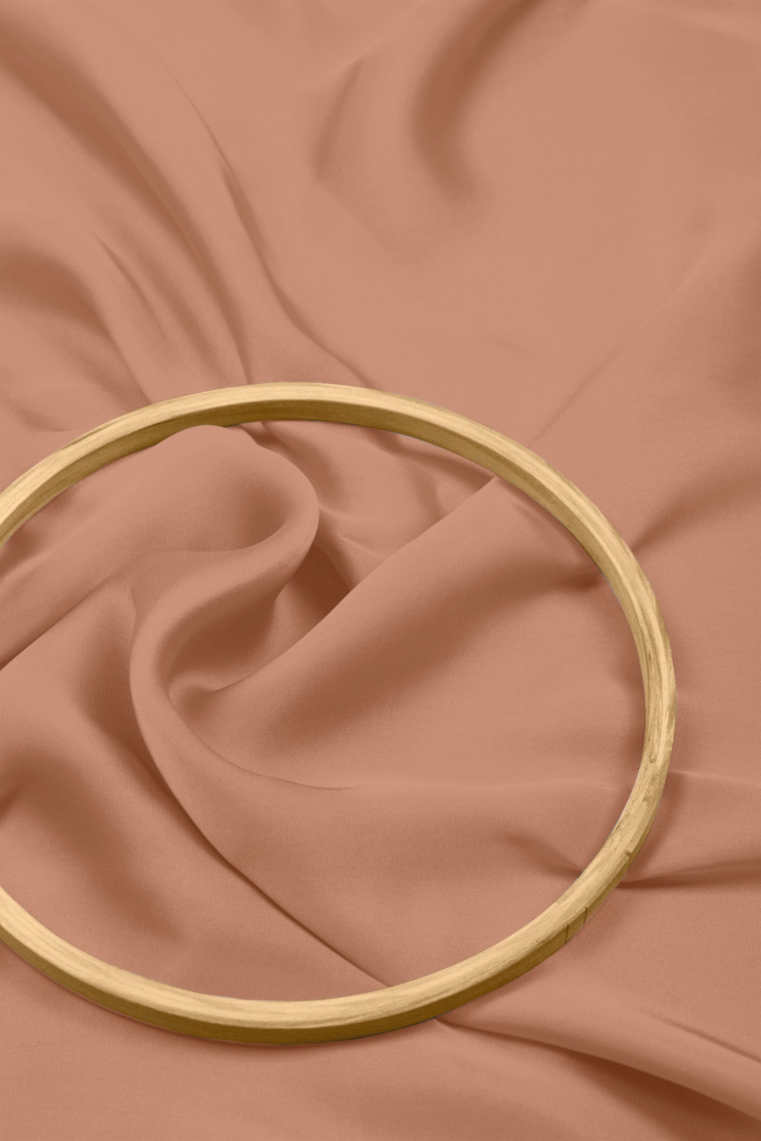 Dusty Peach Plain Dyed Satin Georgette Fabric