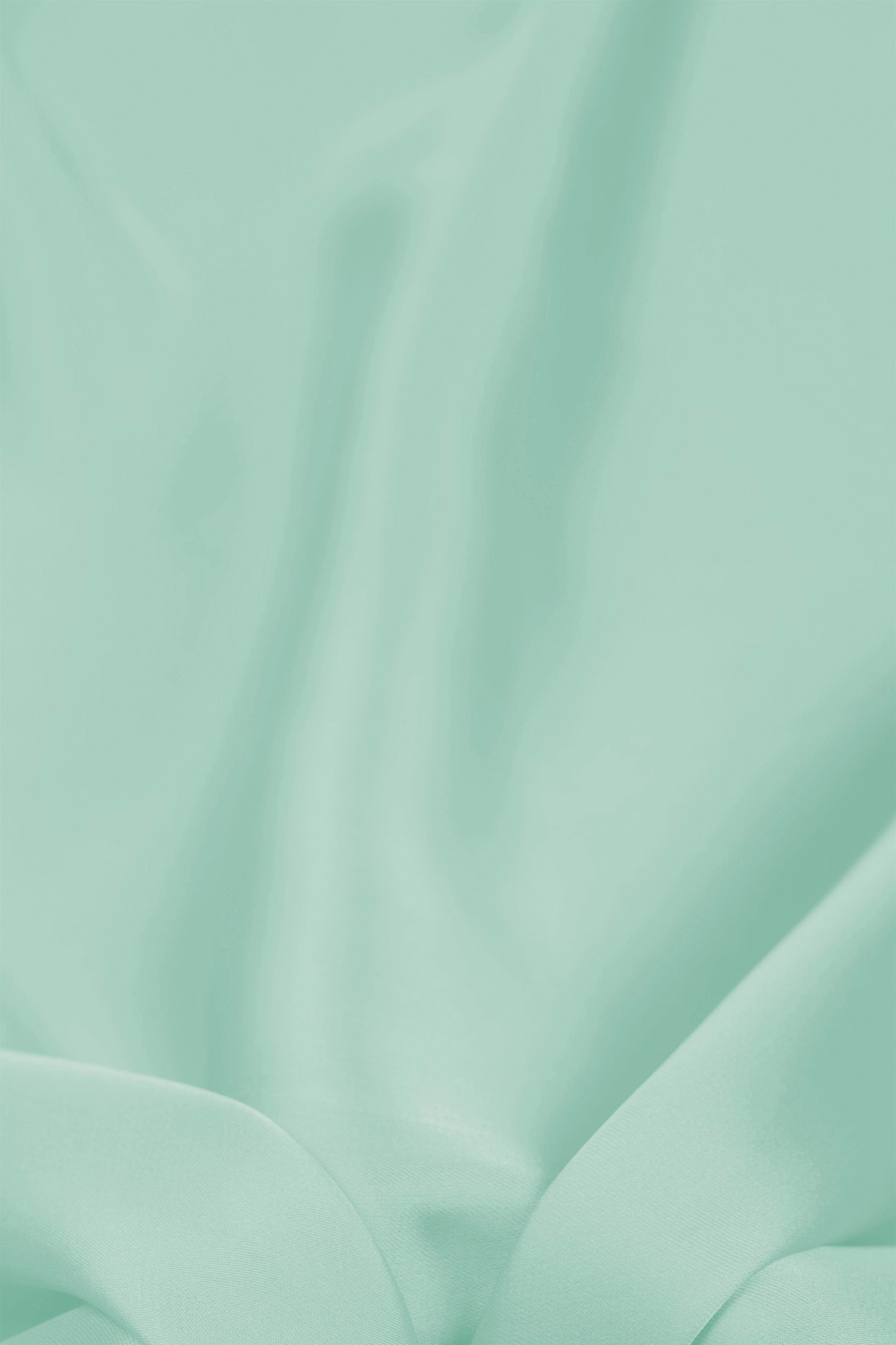 Glossy Mint Plain Dyed Satin Georgette Fabric