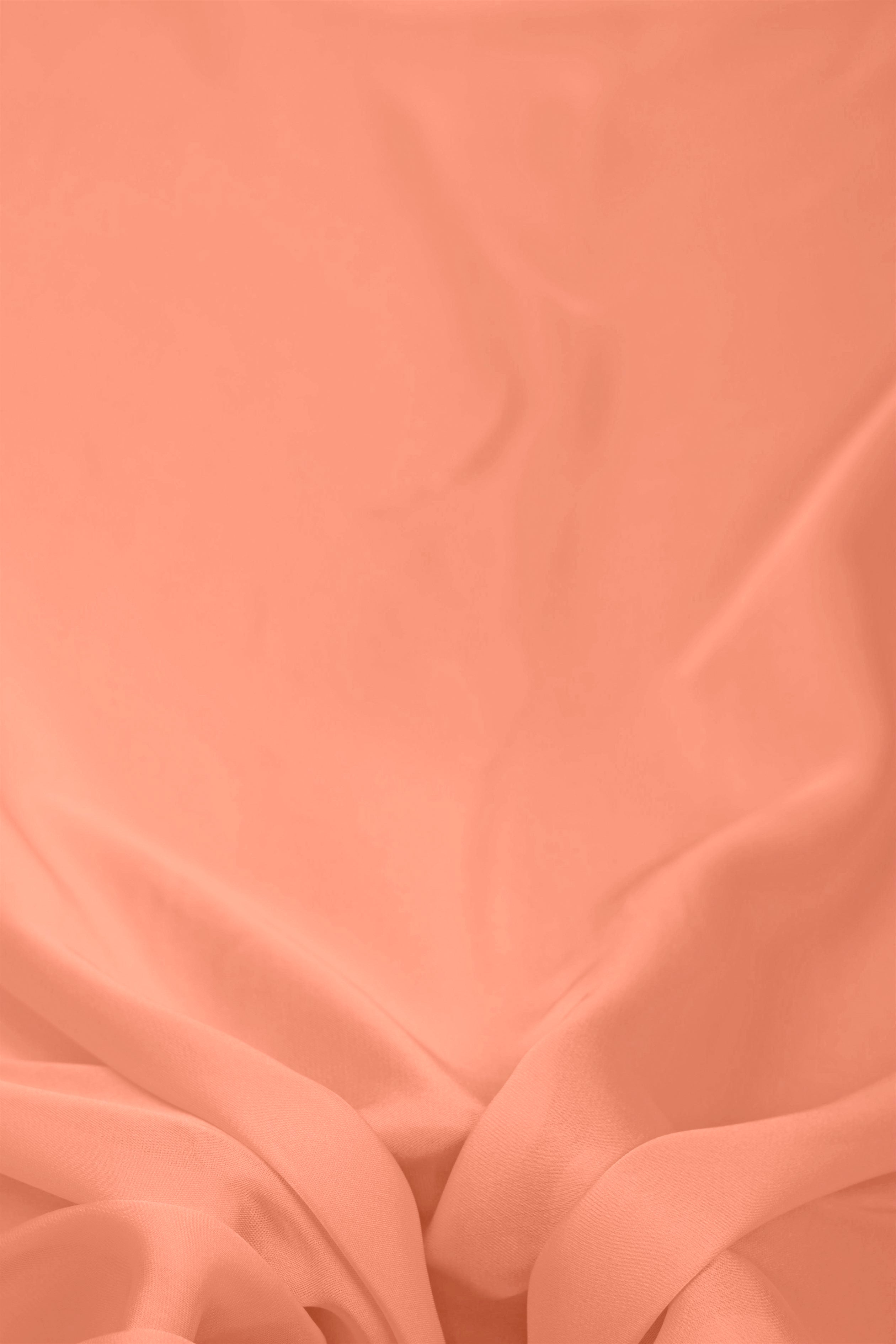 Glossy Peach Plain Dyed Satin Georgette Fabric