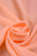 Glossy Peach Plain Dyed Satin Georgette Fabric