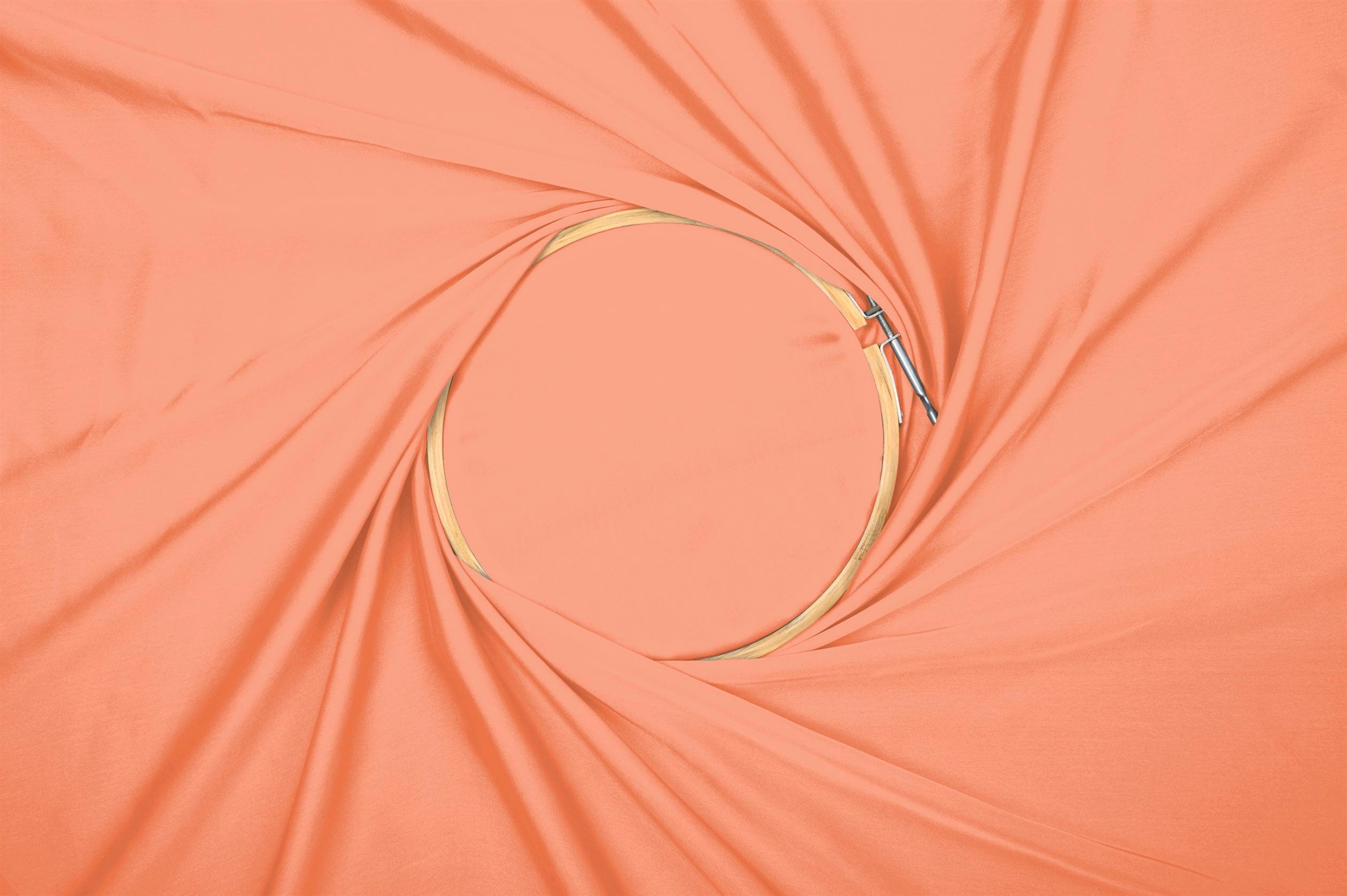 Glossy Peach Plain Dyed Satin Georgette Fabric