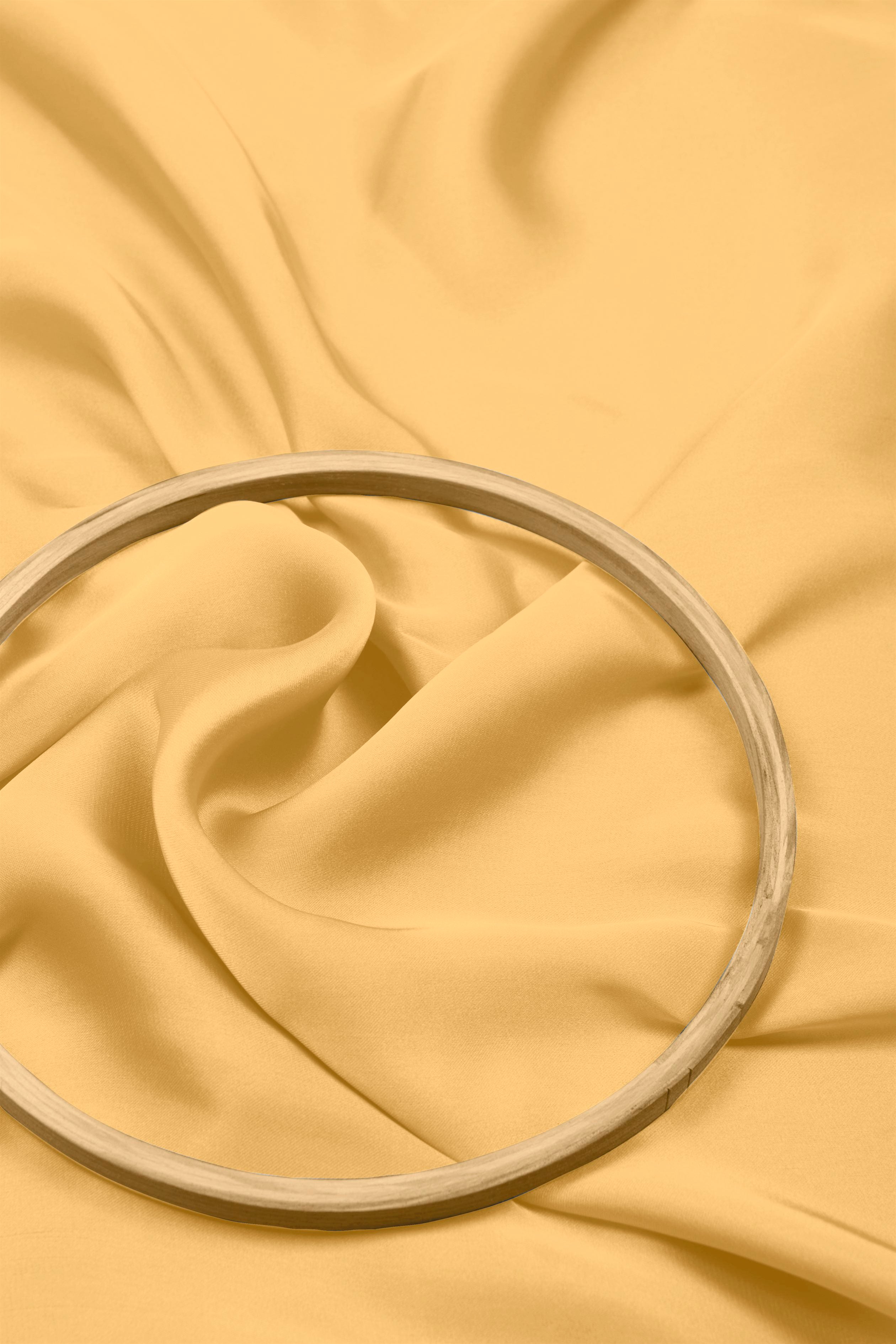 Glossy Yellow Plain Dyed Satin Georgette Fabric