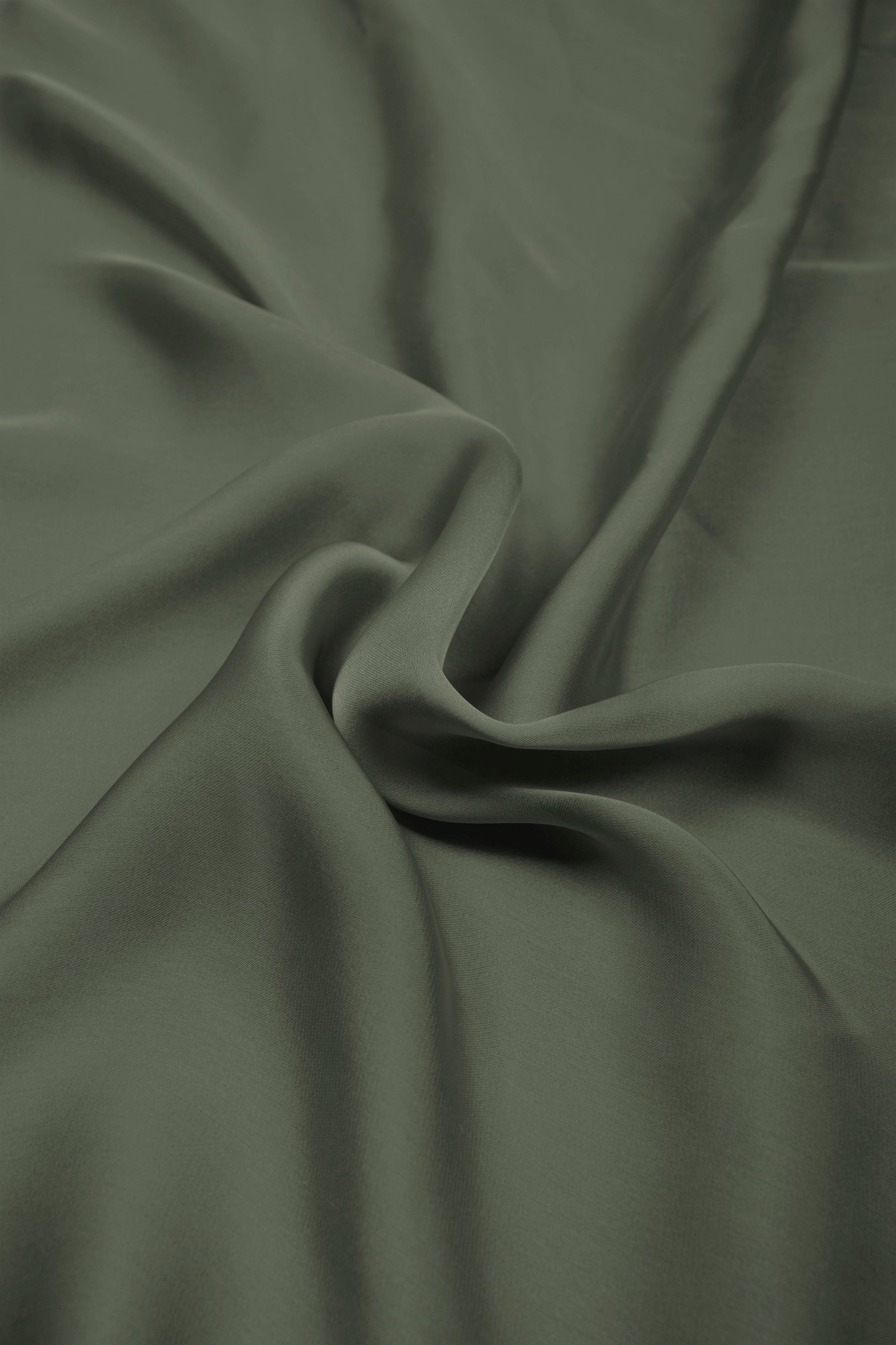 Grey Green  Plain Dyed Satin Georgette Fabric