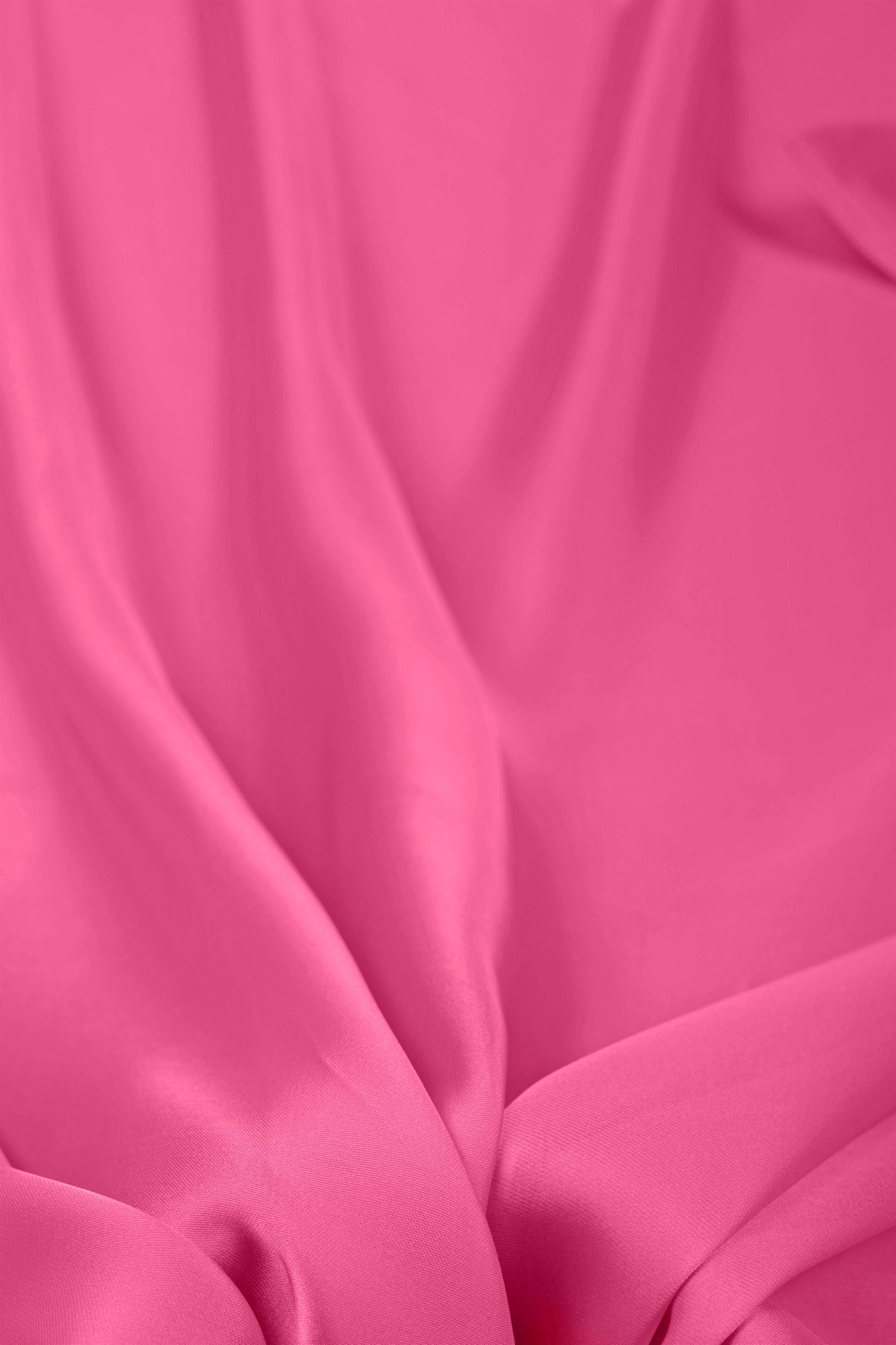 Hot Pink Plain Dyed Satin Georgette Fabric
