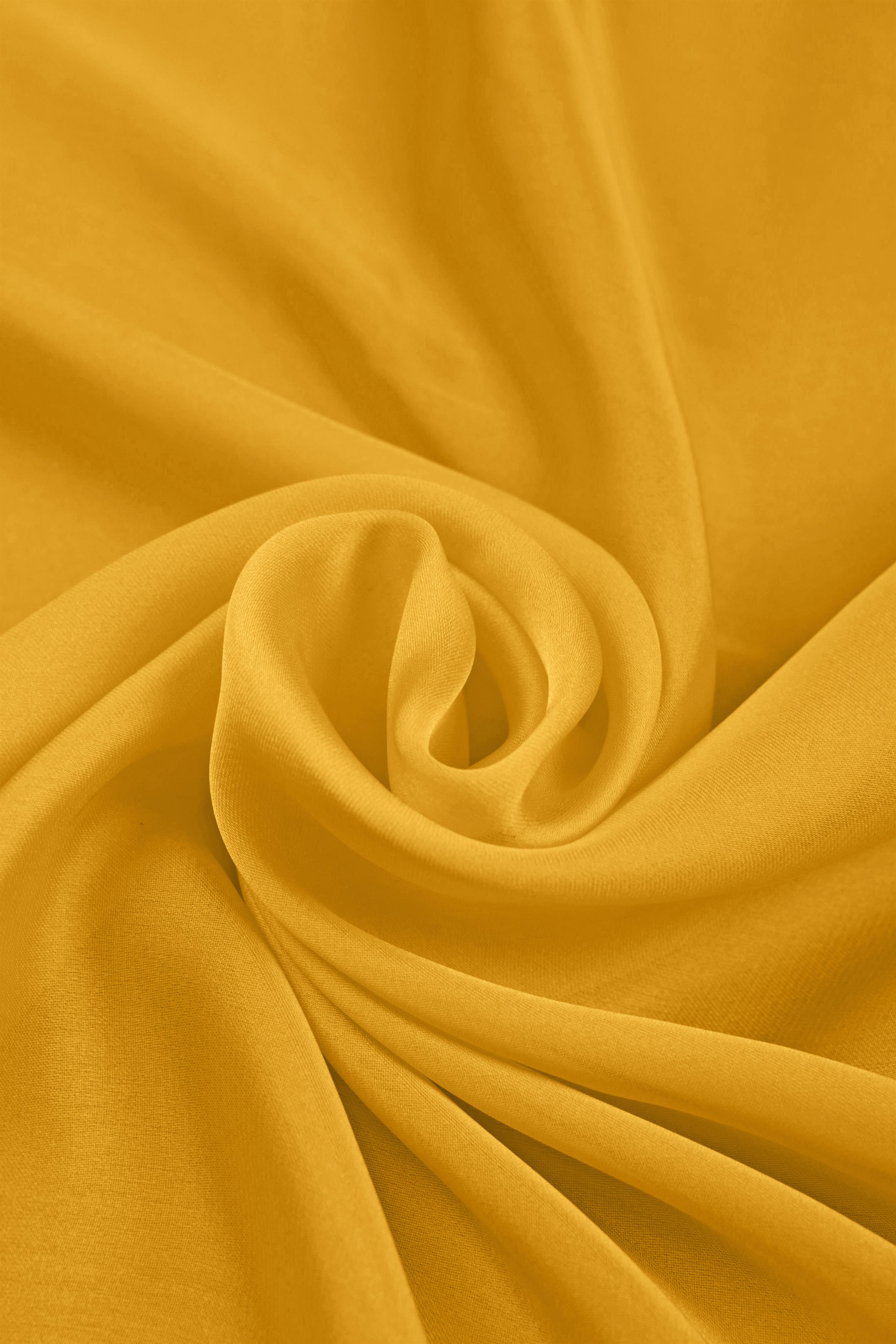 Light Mustard Yellow Plain Dyed Satin Georgette Fabric