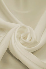 Off-White Plain Dyed Satin Georgette Fabric
