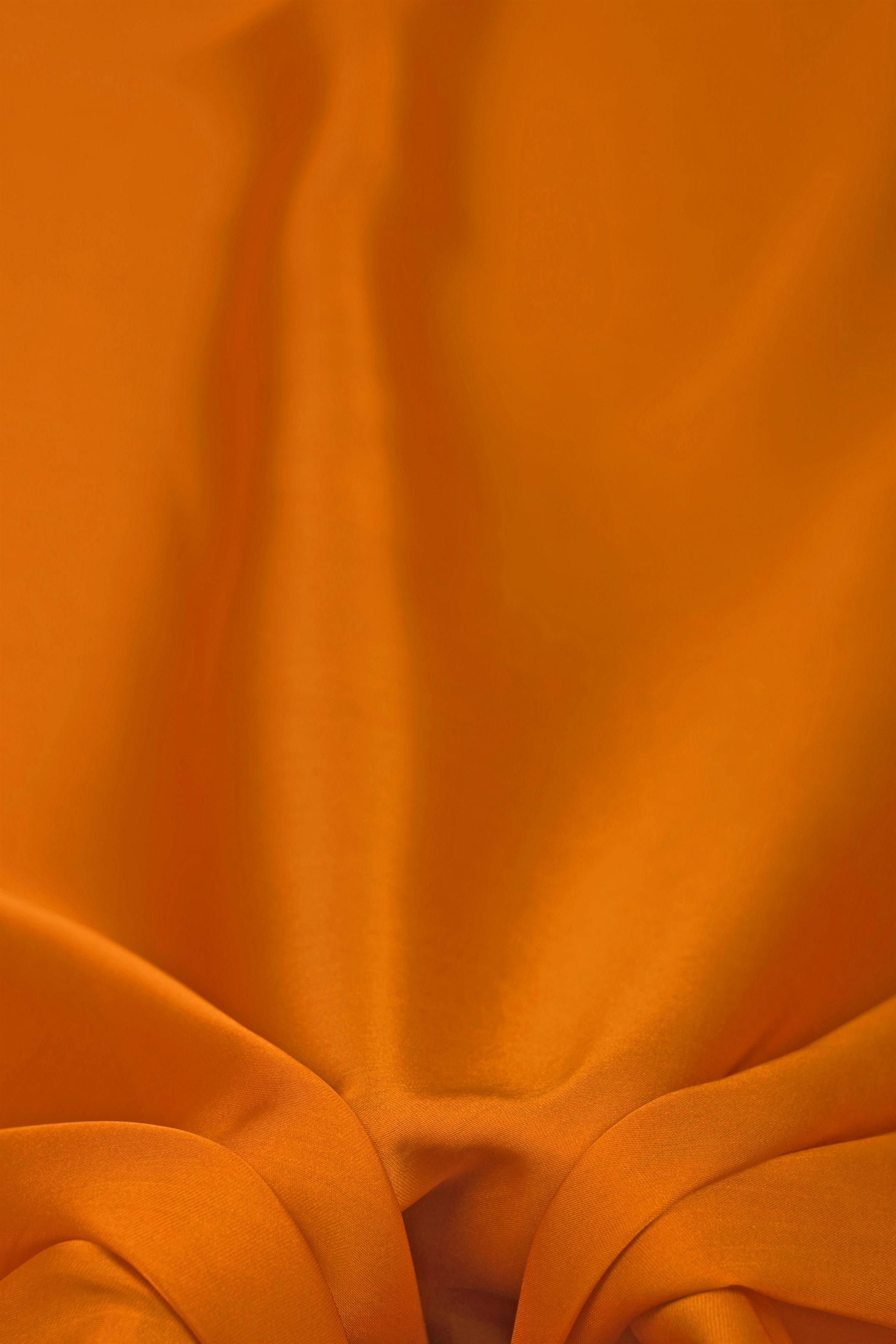 Orange Plain Dyed Satin Georgette Fabric