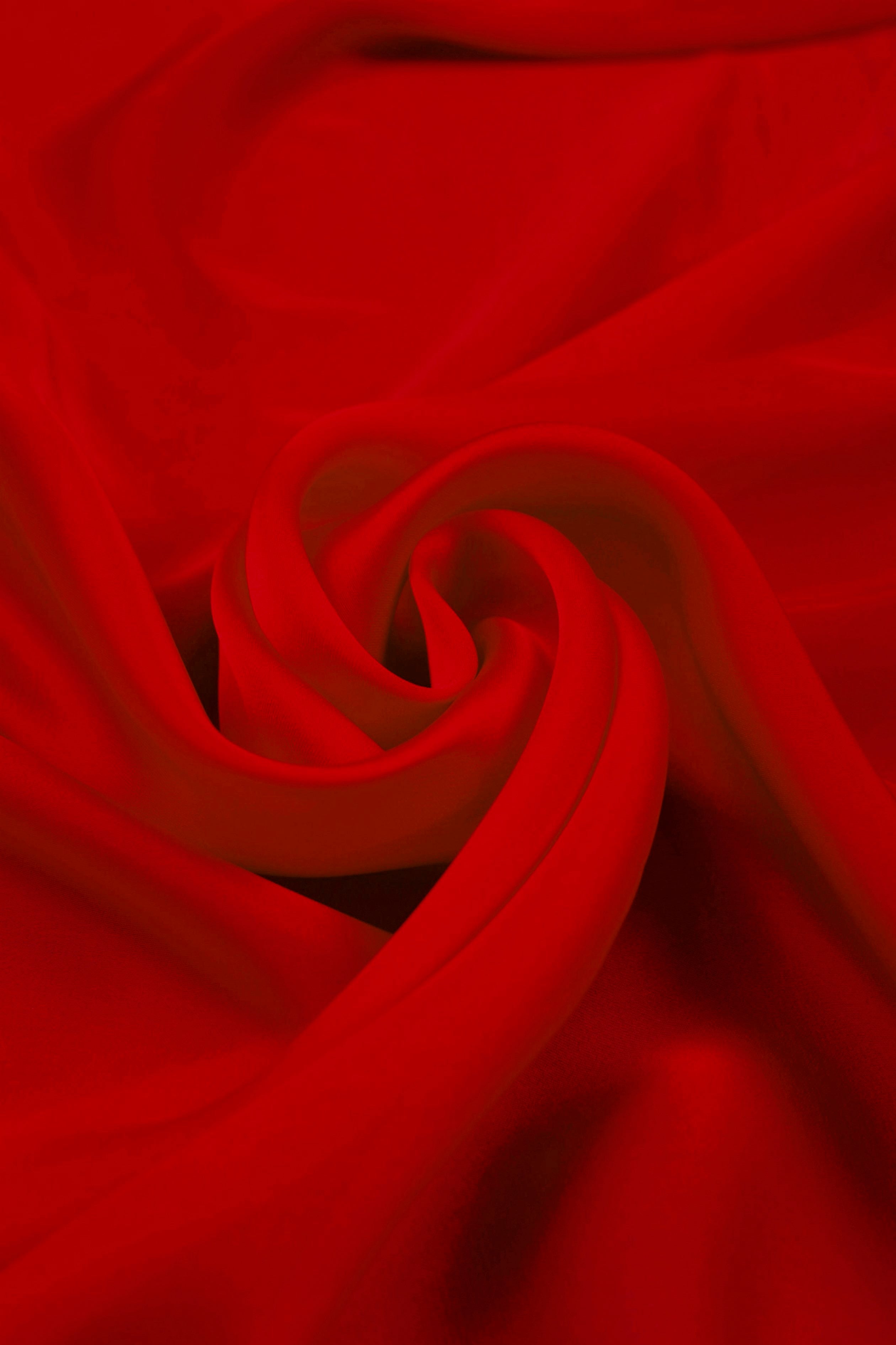 Red Plain Dyed Satin Georgette Fabric