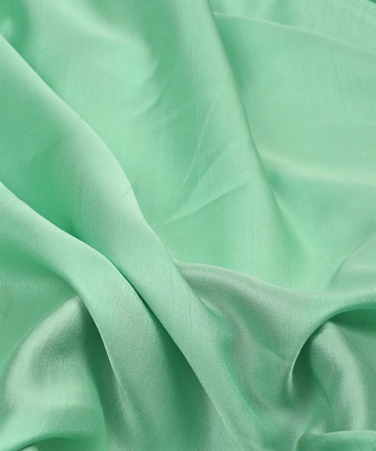 Aqua Green Plain Satin Georgette Slub Fabric