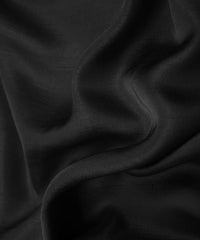 Black Plain Satin Georgette Slub Fabric