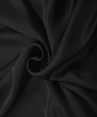 Black Plain Satin Georgette Slub Fabric