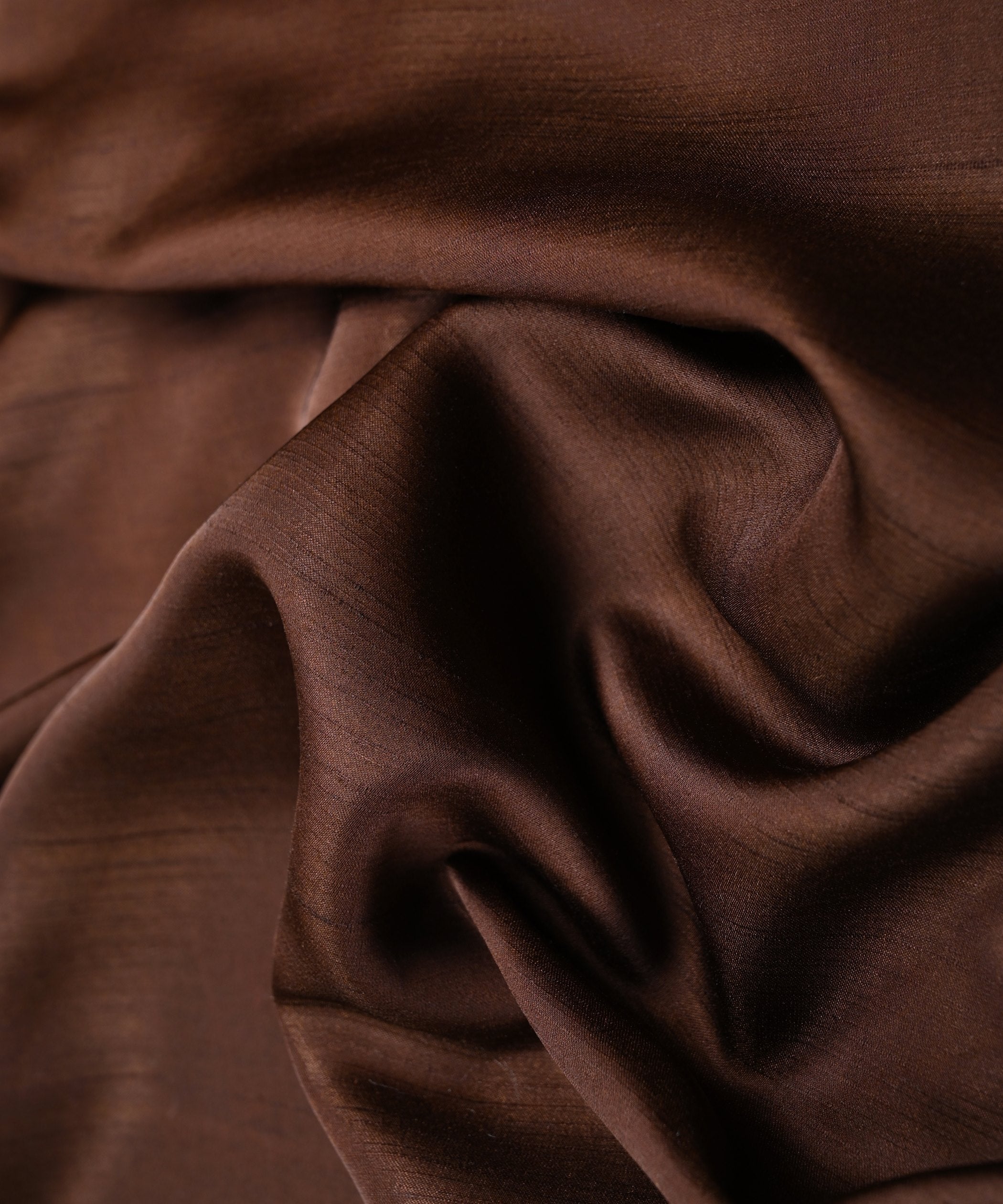 Coffee Brown Plain Satin Georgette Slub Fabric