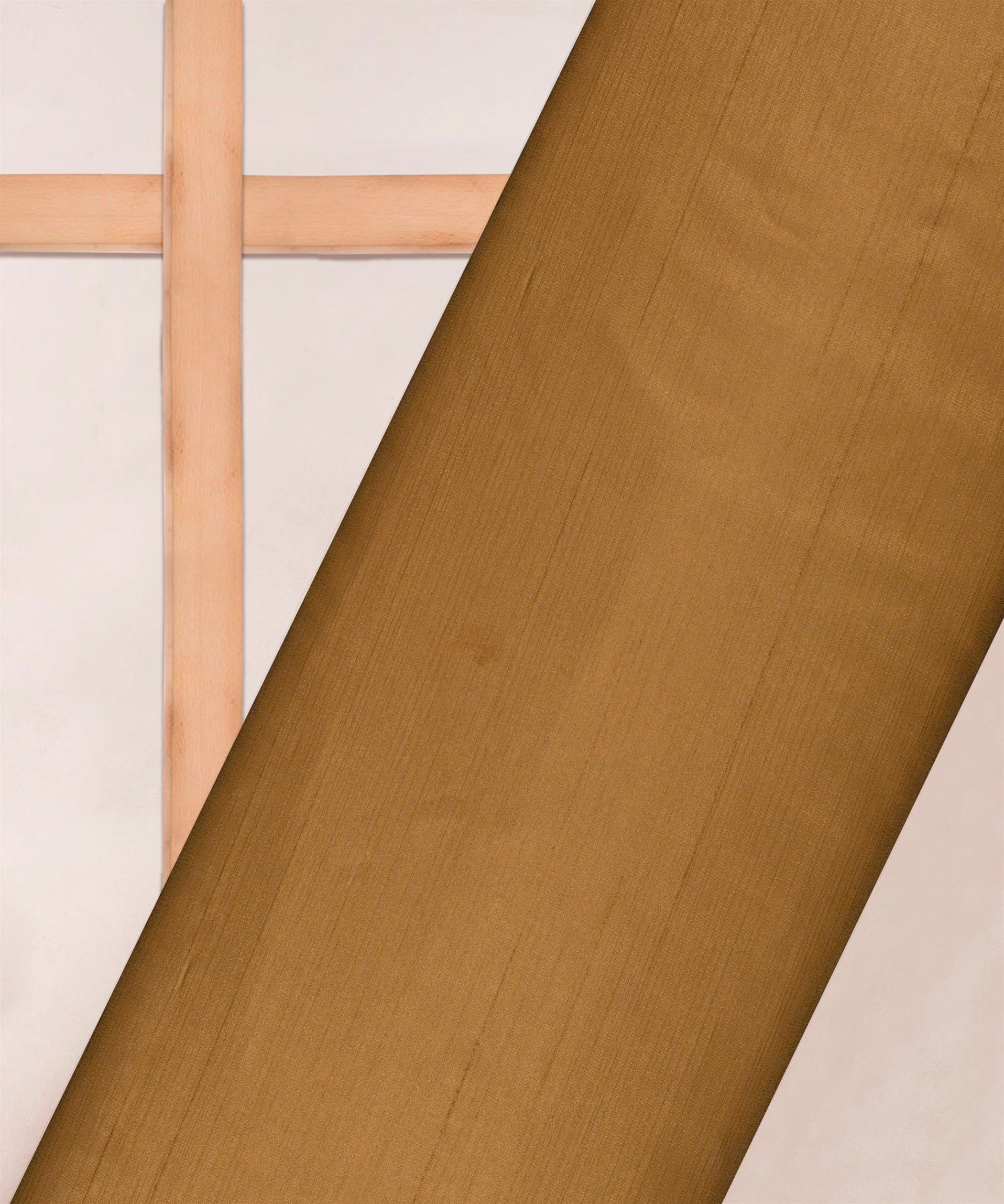 Dark Biege Plain Satin Georgette Slub Fabric