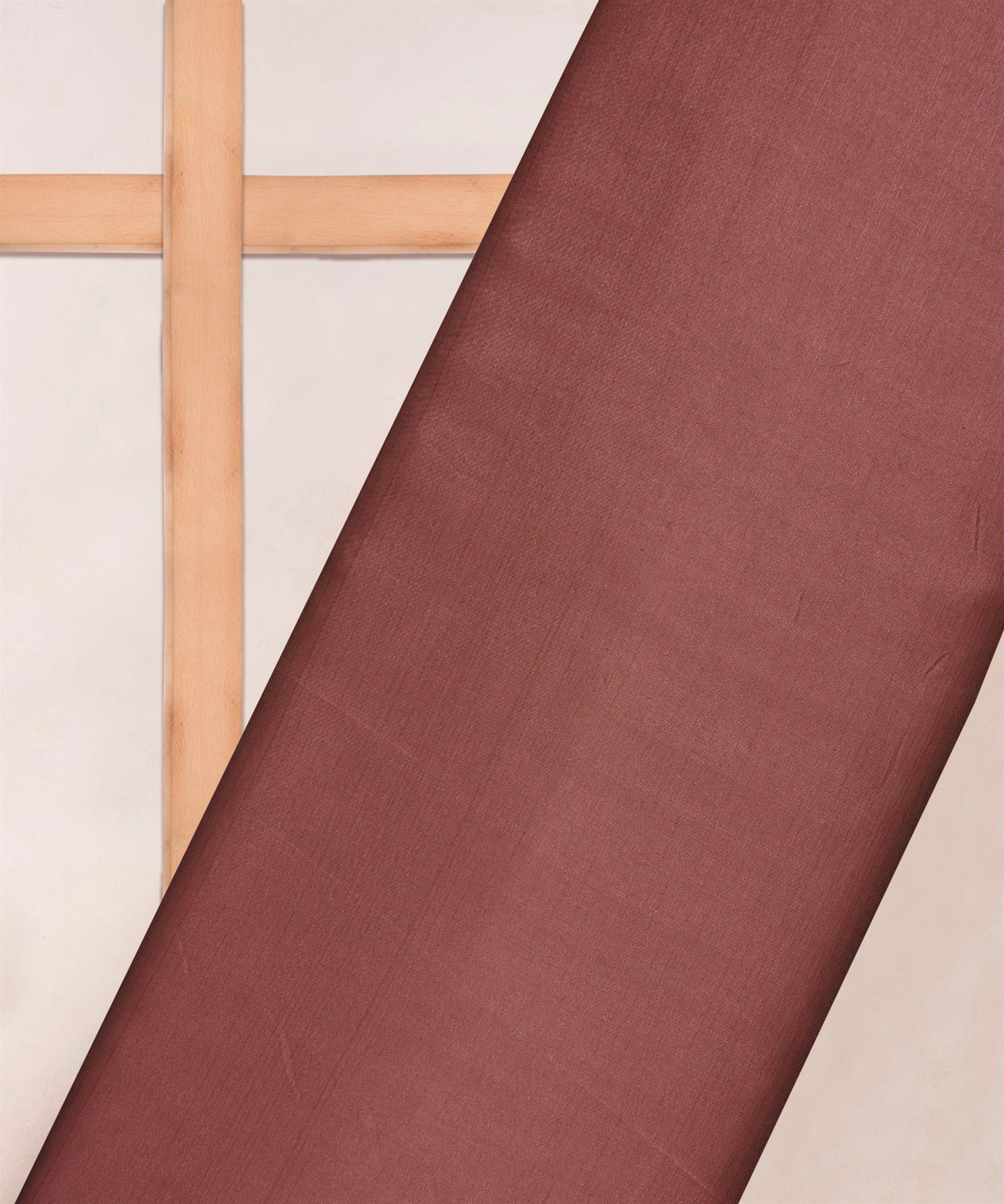 Light Brown Plain Satin Georgette Slub Fabric