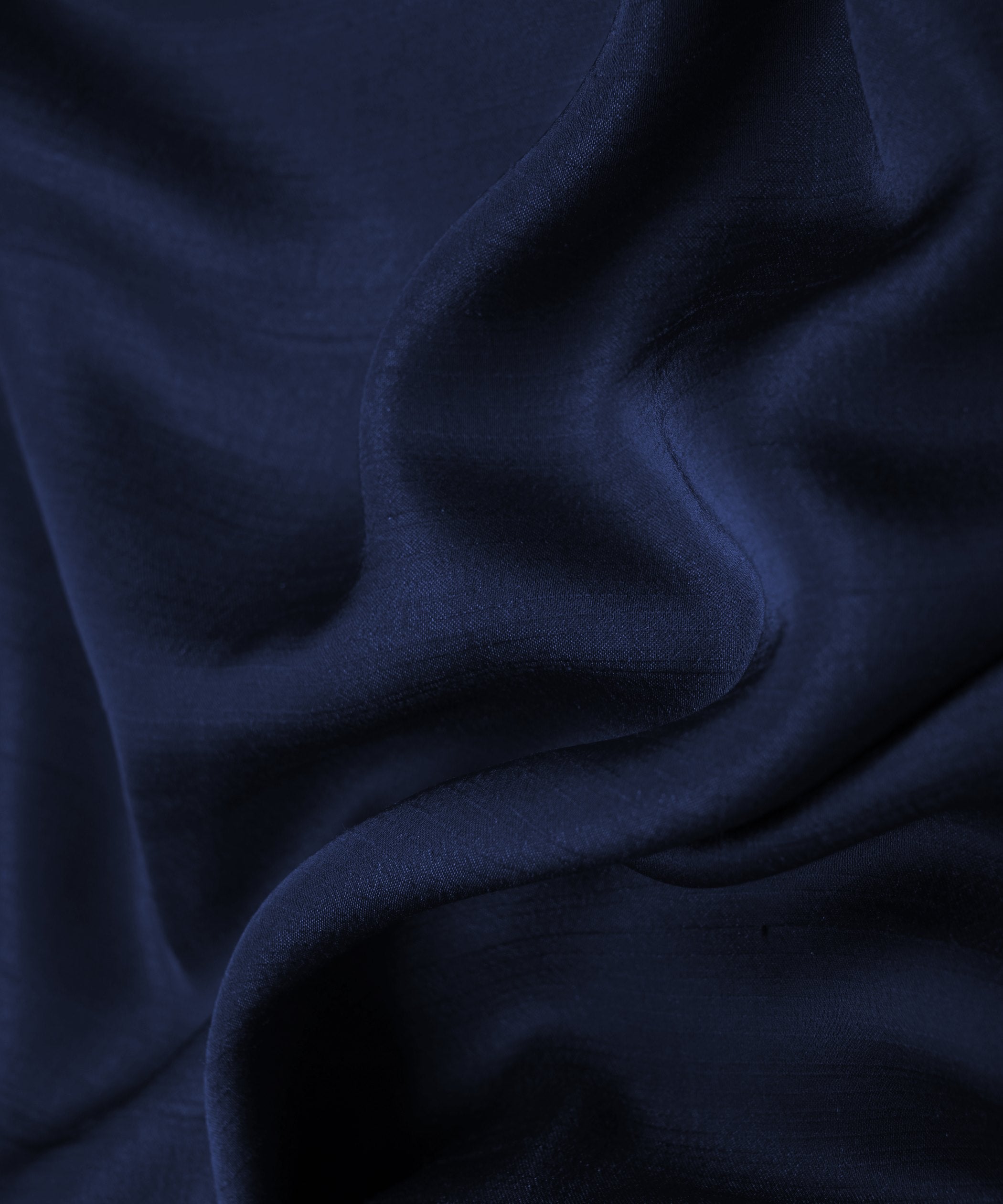 Navy Blue Plain Satin Georgette Slub Fabric