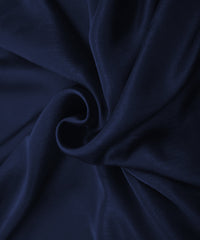 Navy Blue Plain Satin Georgette Slub Fabric