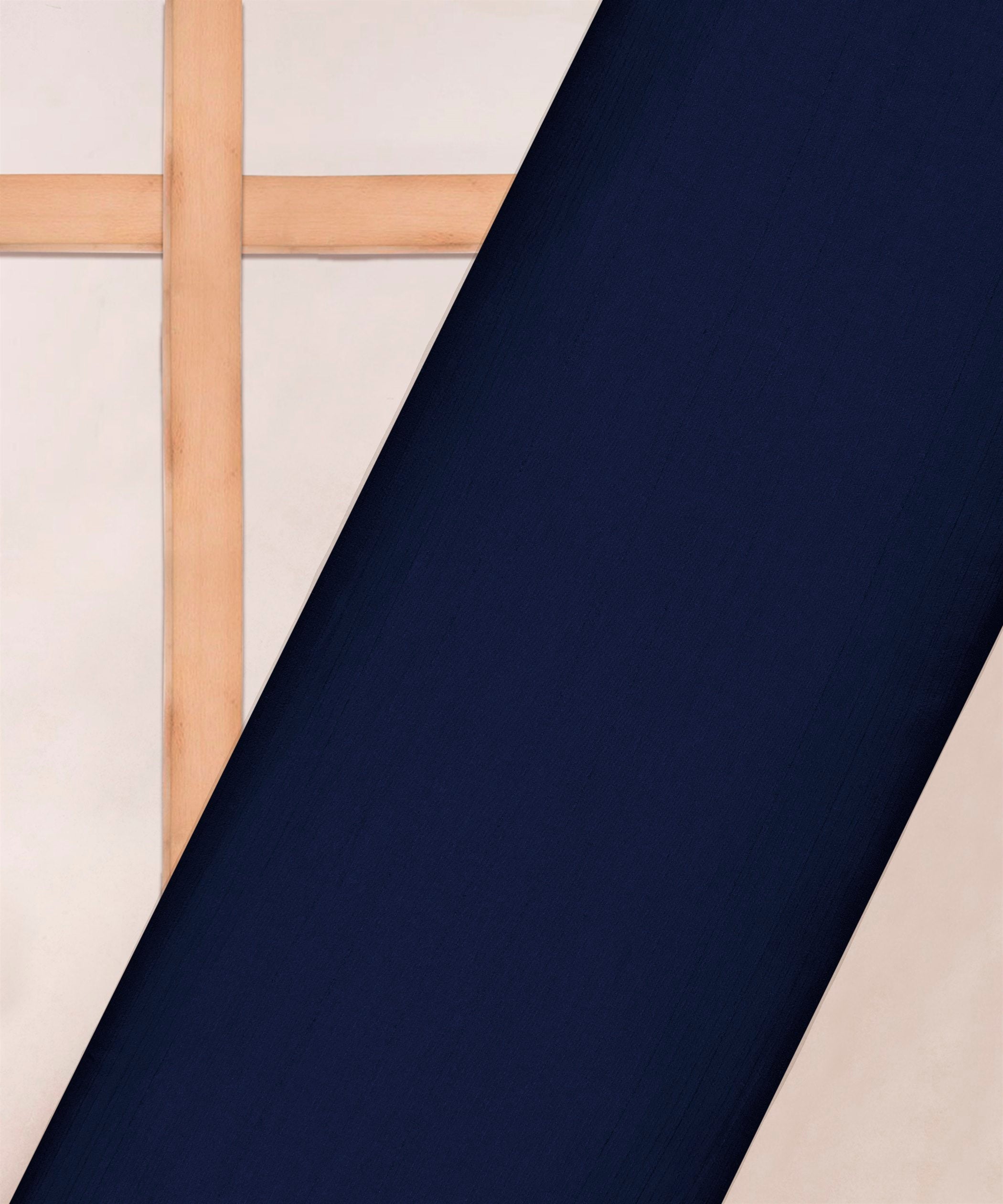 Navy Blue Plain Satin Georgette Slub Fabric