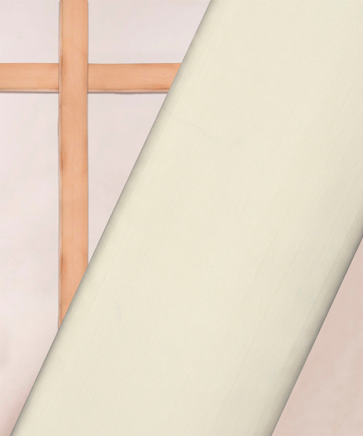 Off-White Plain Satin Georgette Slub Fabric