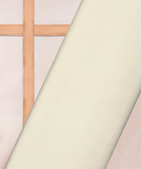 Off-White Plain Satin Georgette Slub Fabric