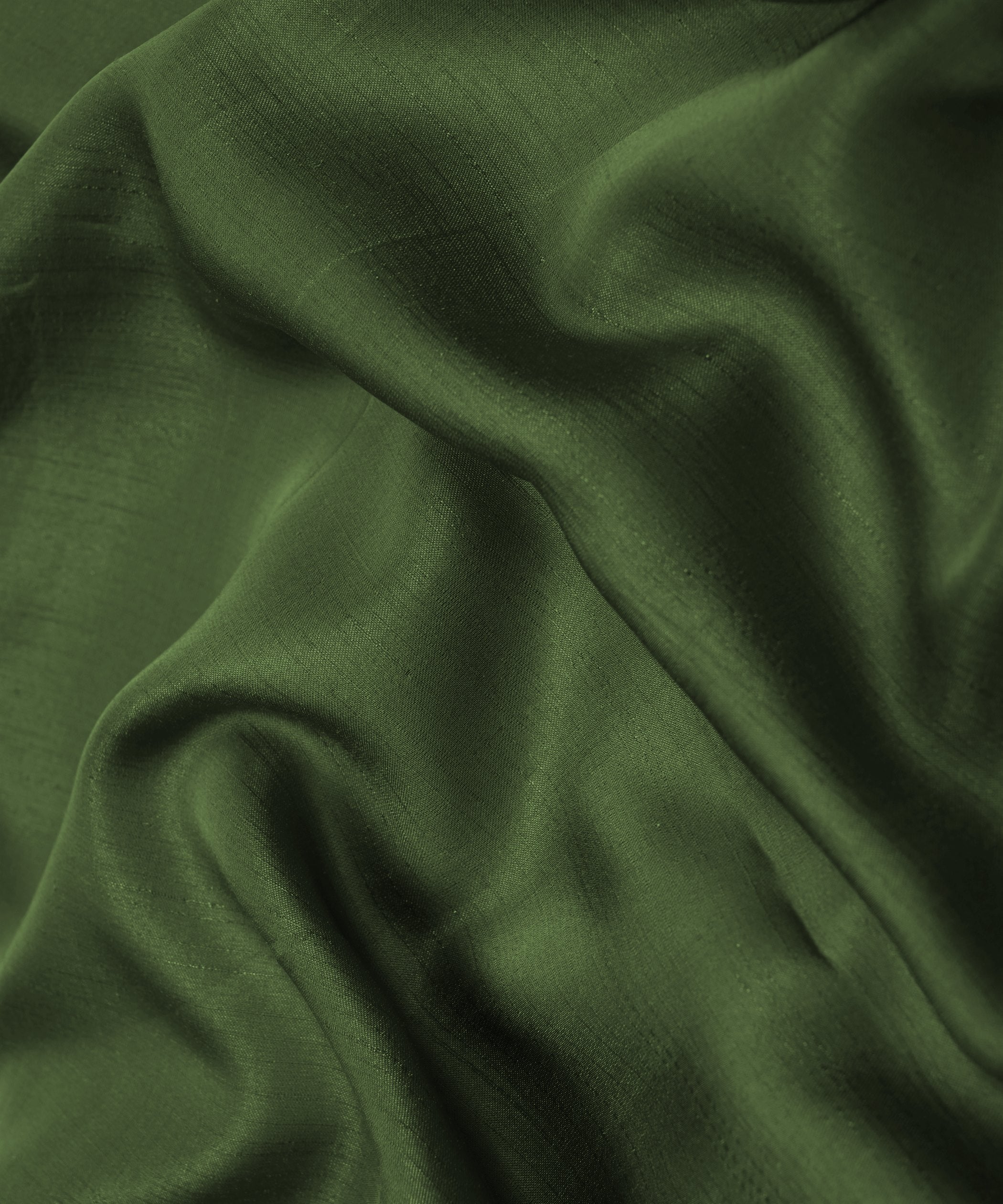 Olive Green Plain Satin Georgette Slub Fabric