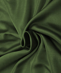 Olive Green Plain Satin Georgette Slub Fabric