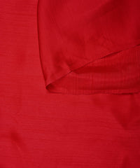 Red Plain Satin Georgette Slub Fabric