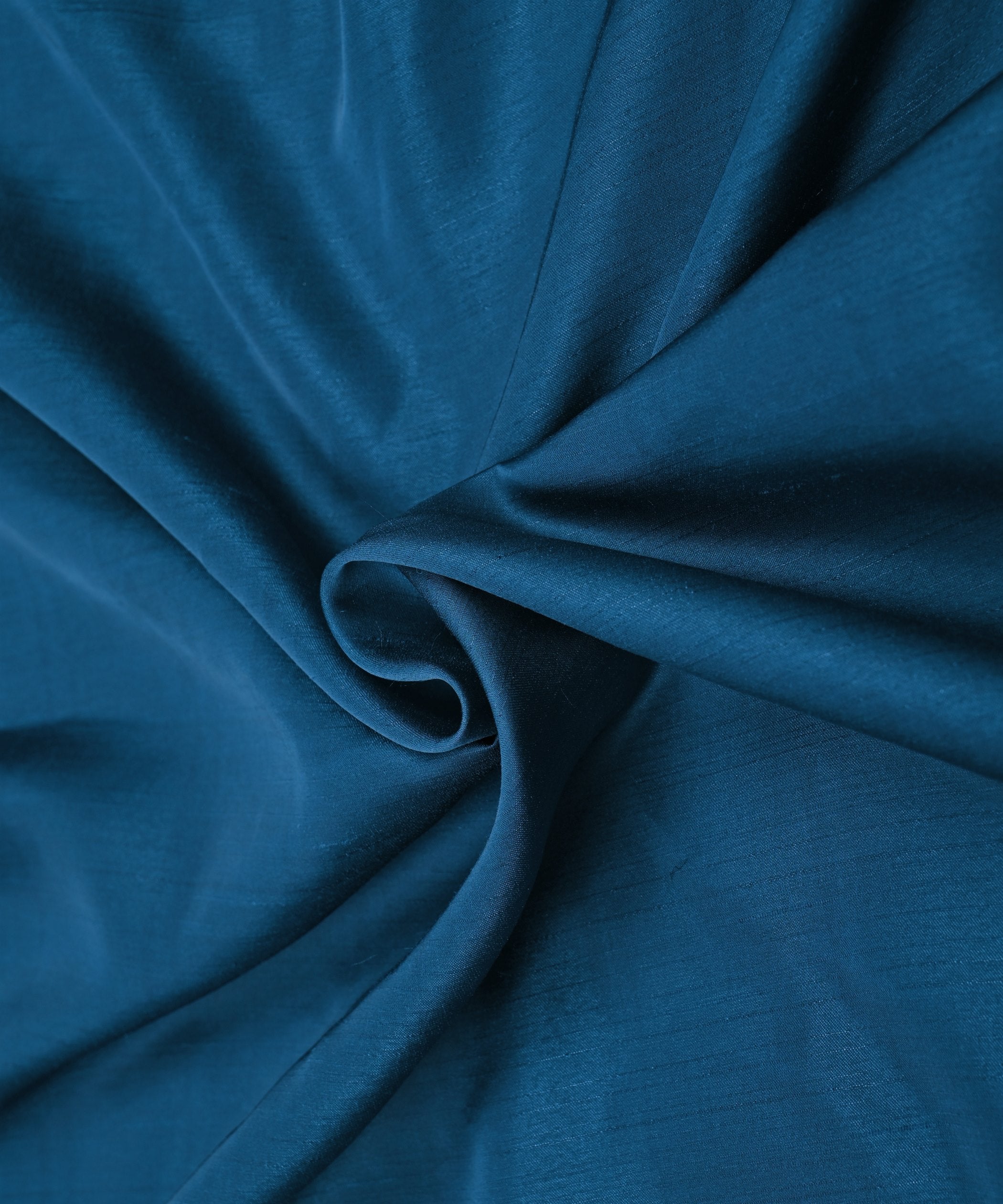 Teal Plain Satin Georgette Slub Fabric