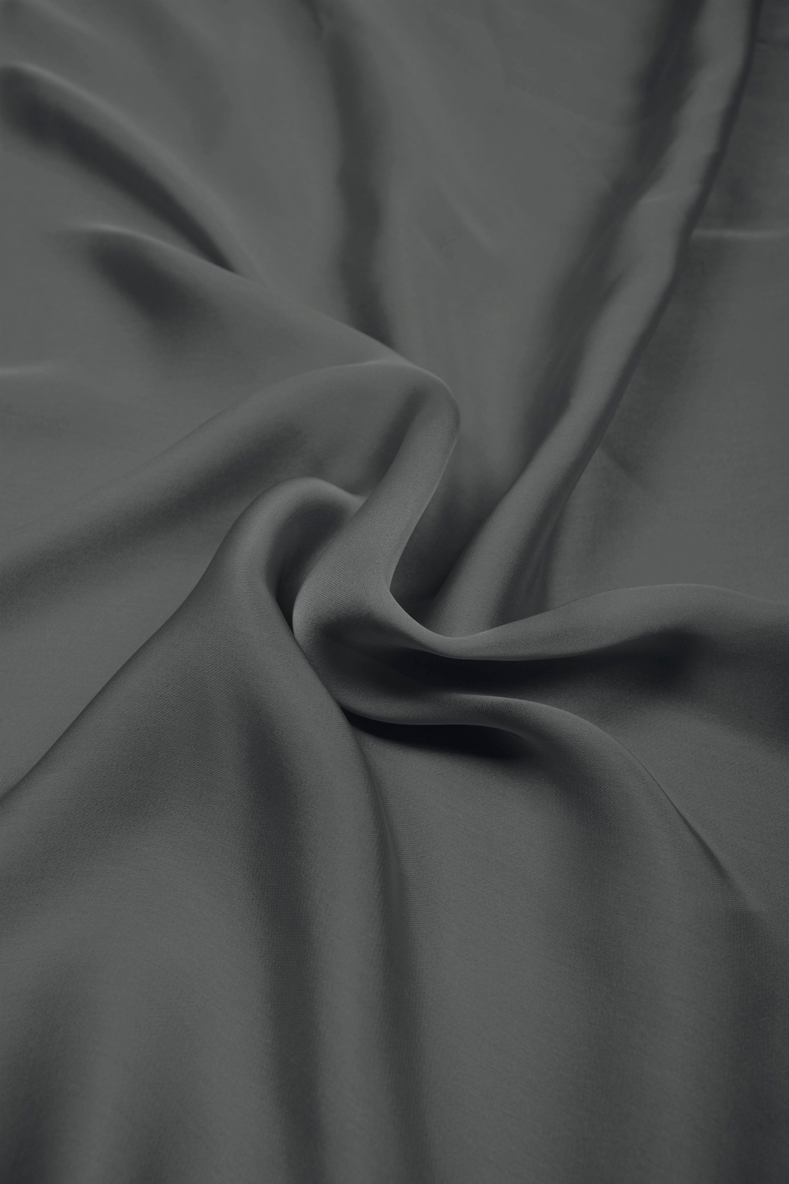 Stone Grey  Plain Dyed Satin Georgette Fabric