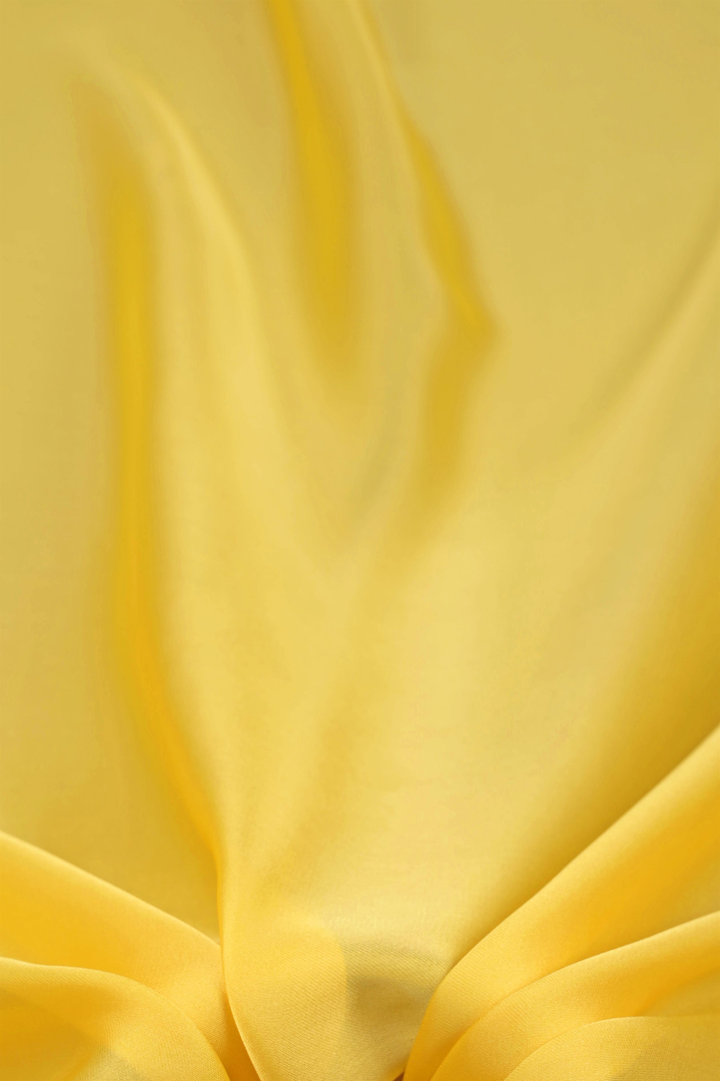 Yellow Plain Dyed Satin Georgette Fabric