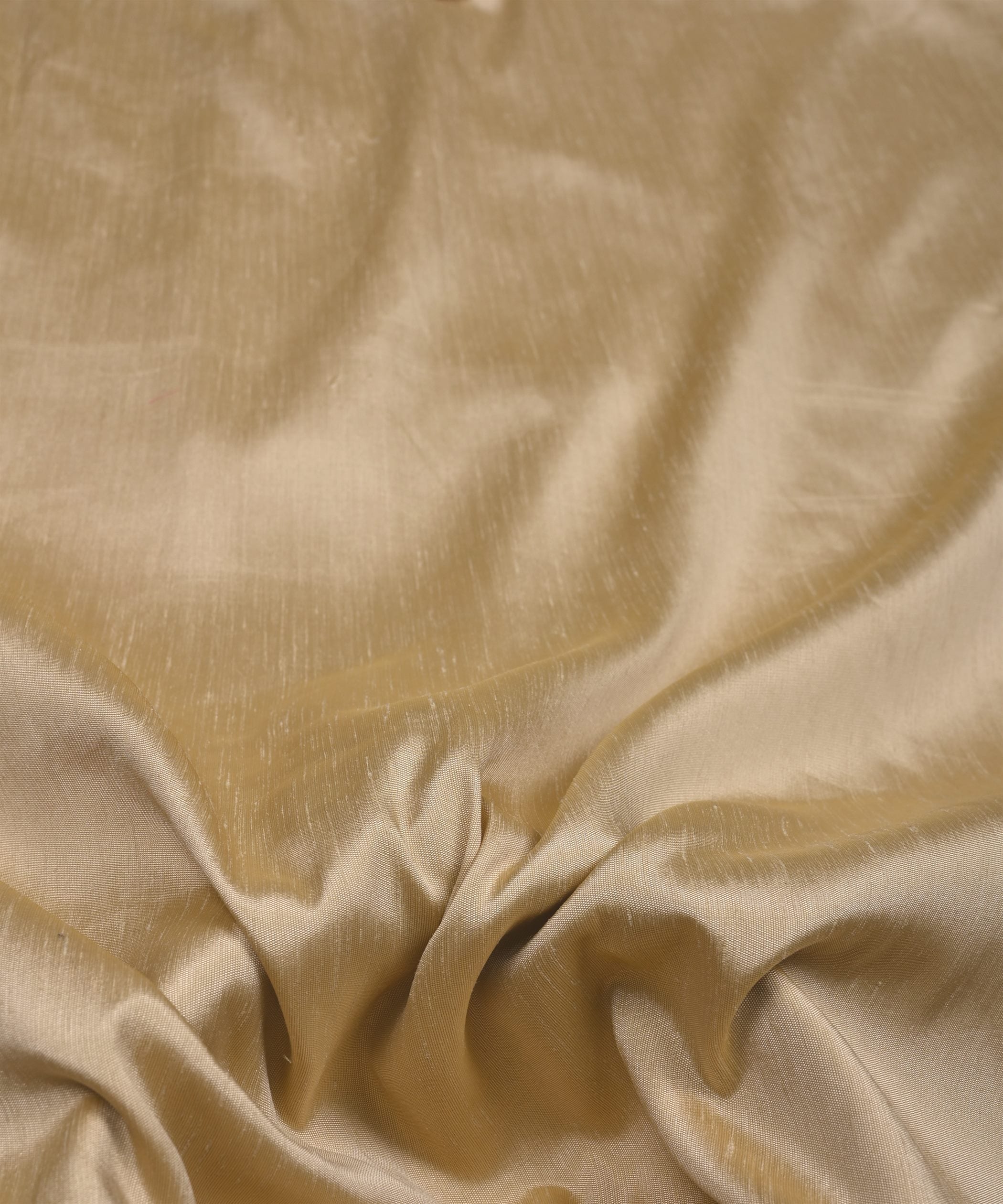 Bone White Plain Dyed Satin Slub Fabric