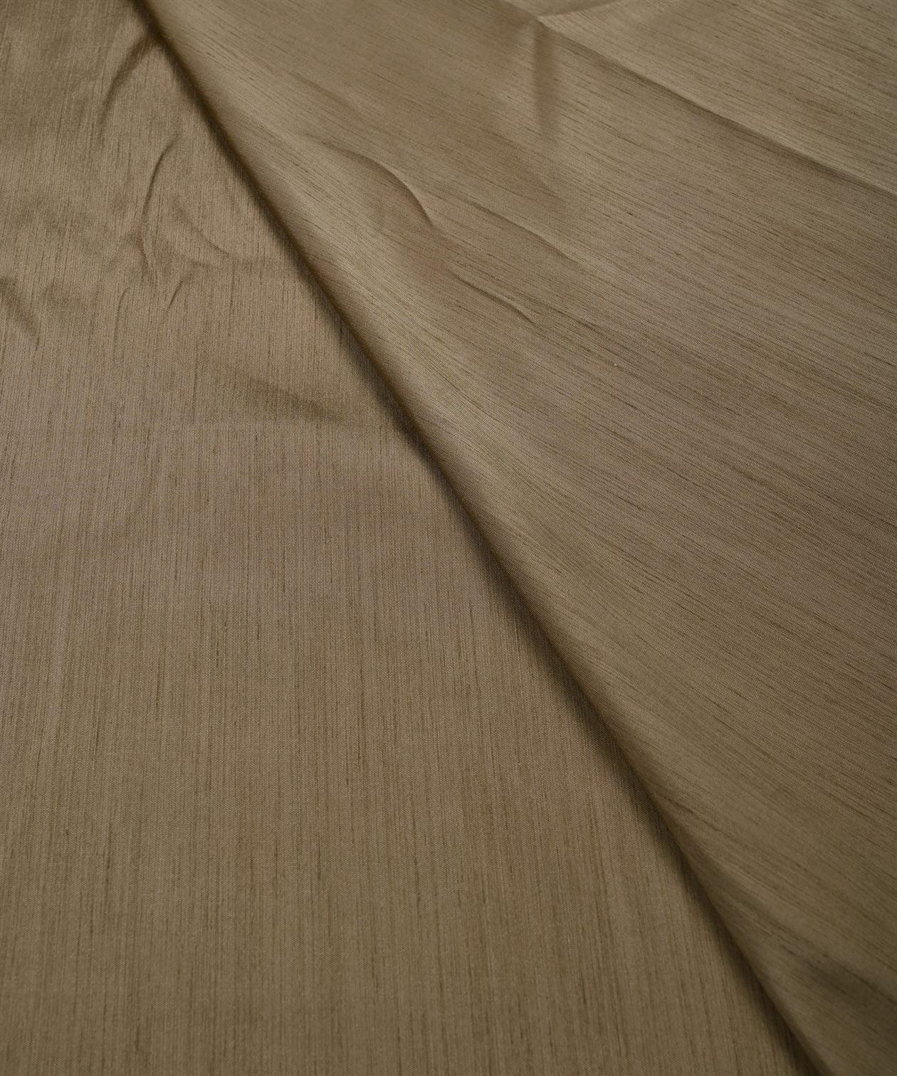 Dark Biege Plain Dyed Satin Slub Fabric