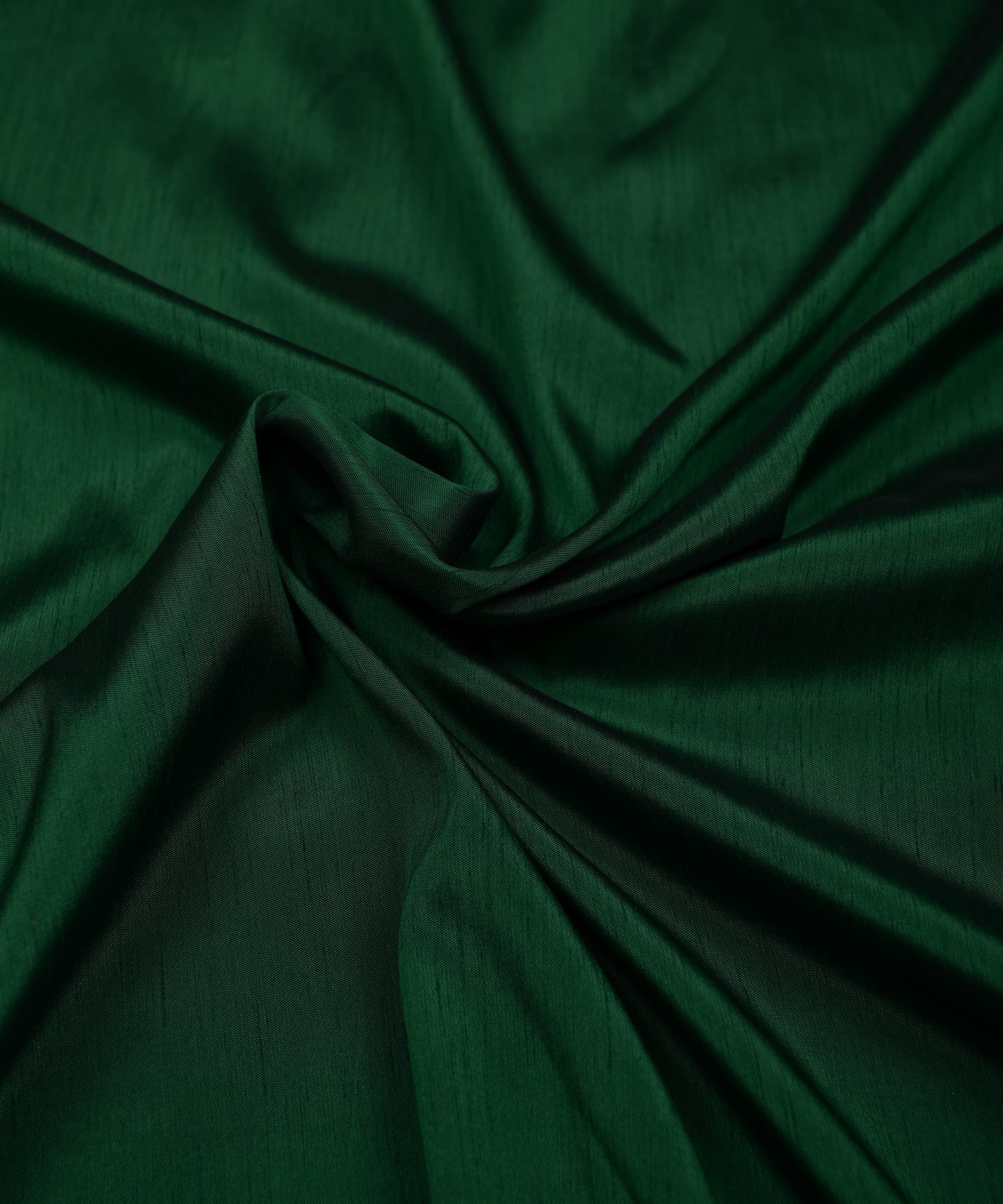 Dark Green Plain Dyed Satin Slub Fabric