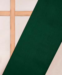 Dark Green Plain Dyed Satin Slub Fabric